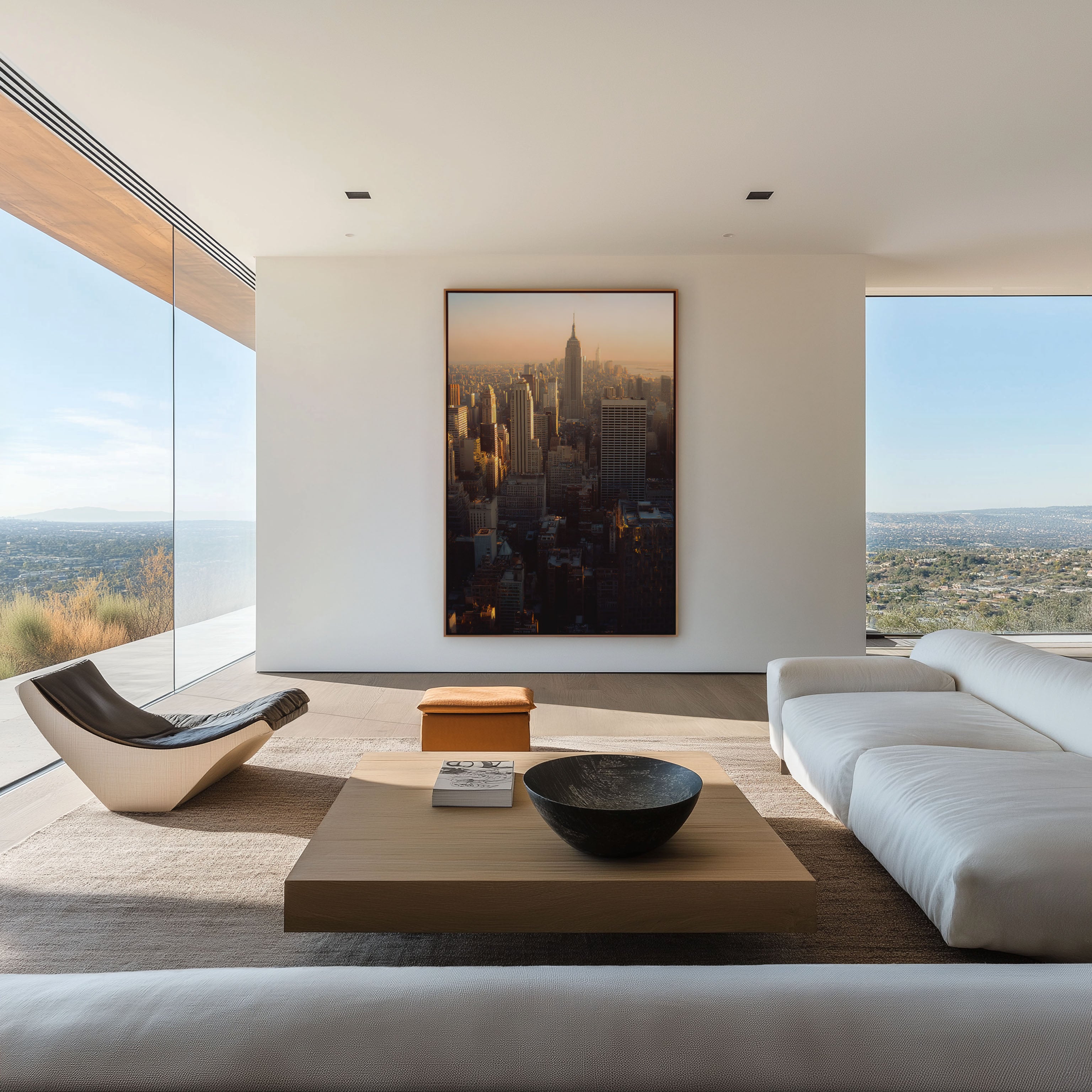 New York Skyline Wall Art | Empire State Golden Hour Print
