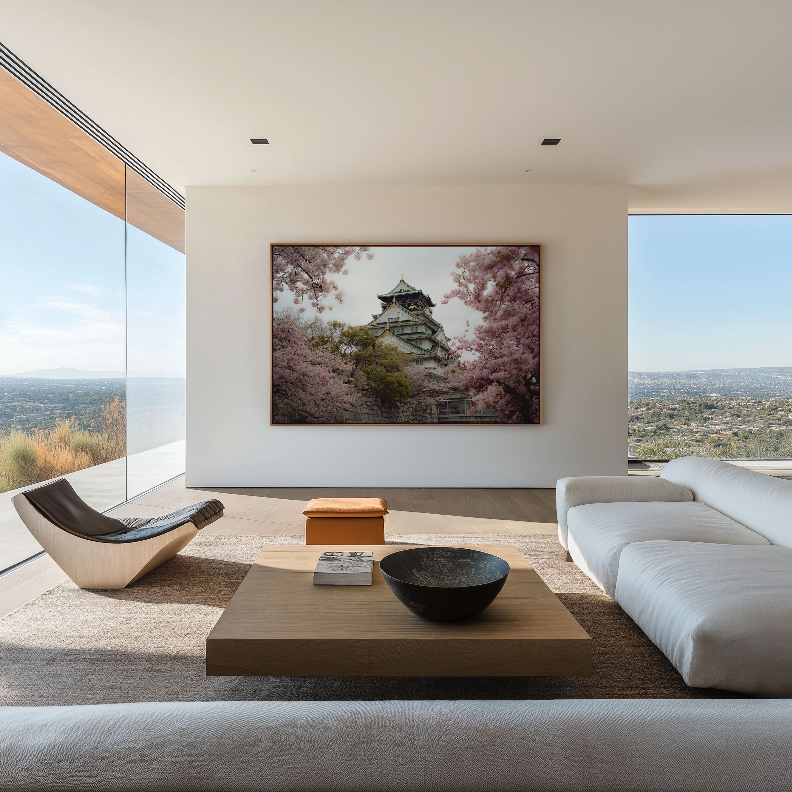 Osaka Castle Sakura Wall Art Print, Japan Cherry Blossom Castle