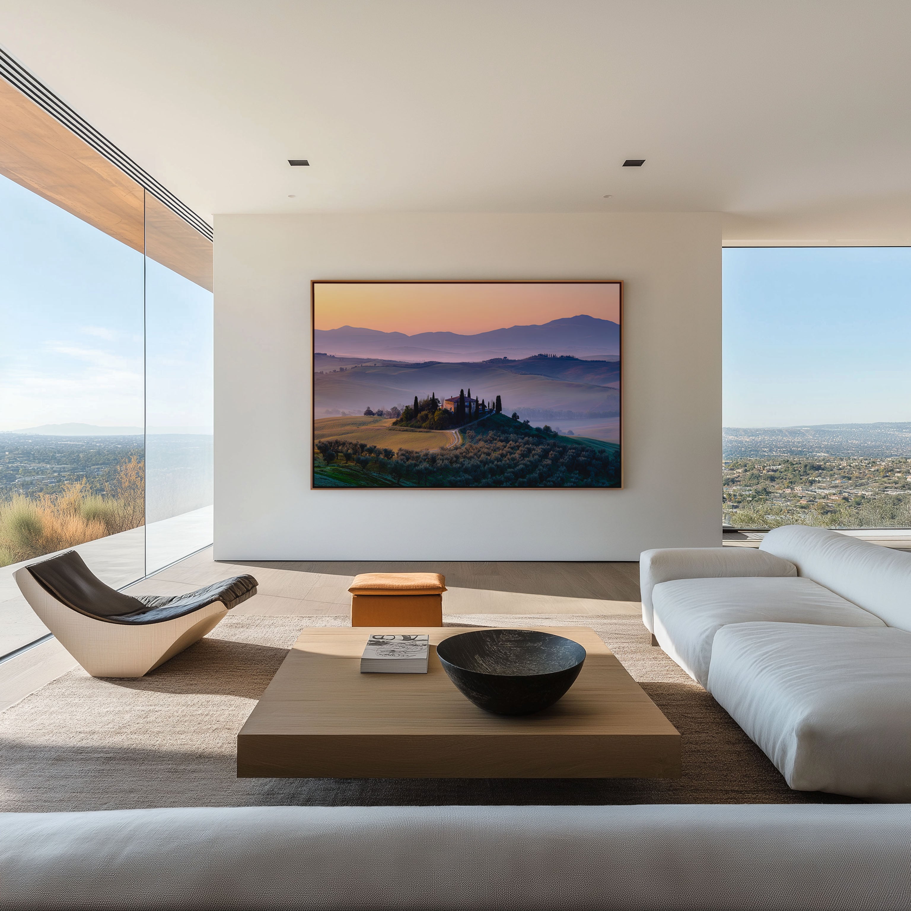 Podere Belvedere Tuscany Sunrise Wall Art – Italian Countryside Villa Landscape Print