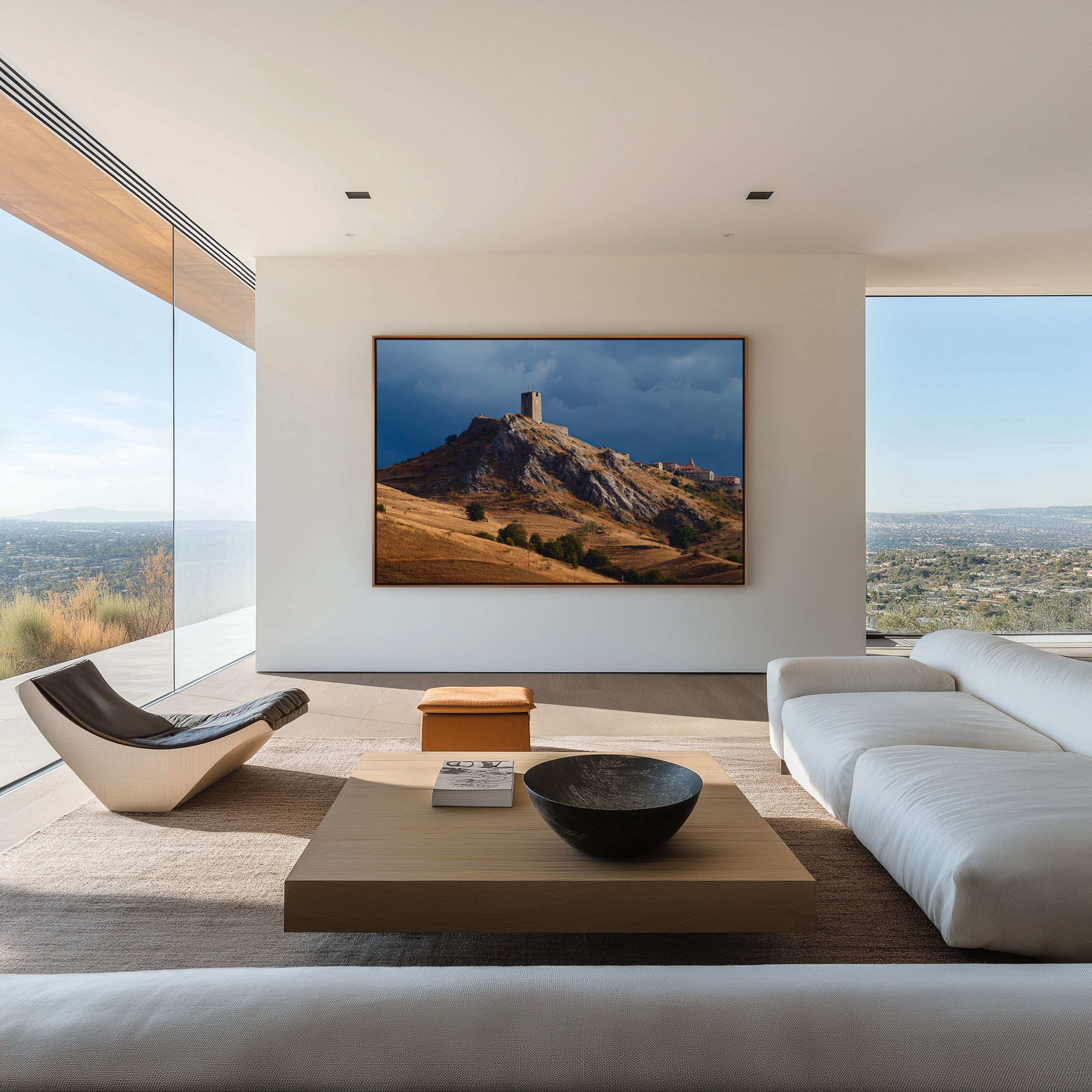 Radicofani Fortress Tuscany Wall Art – Hilltop Castle Italian Landscape Print