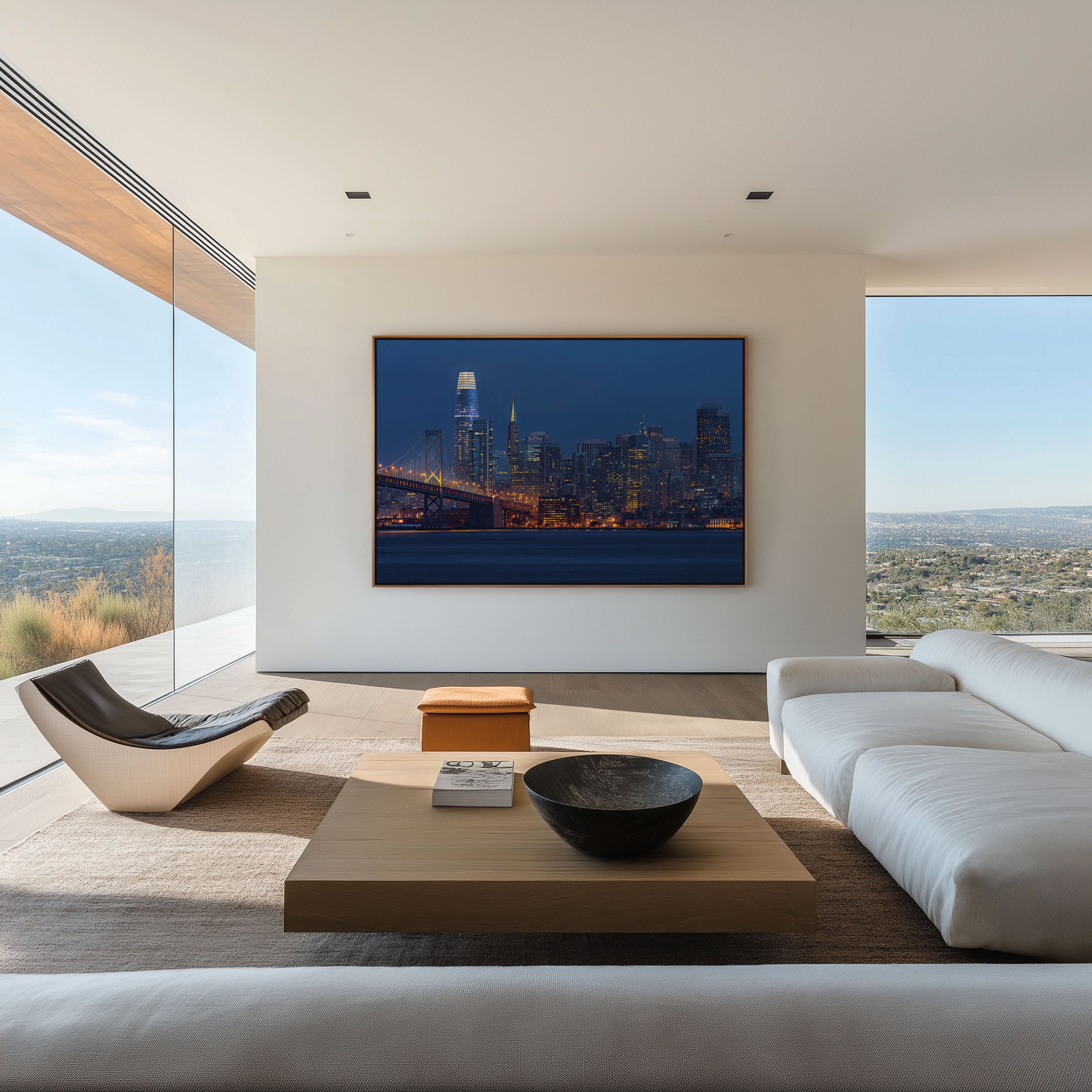 San Francisco Skyline Wall Art Print | Bay Bridge Night Cityscape Photography