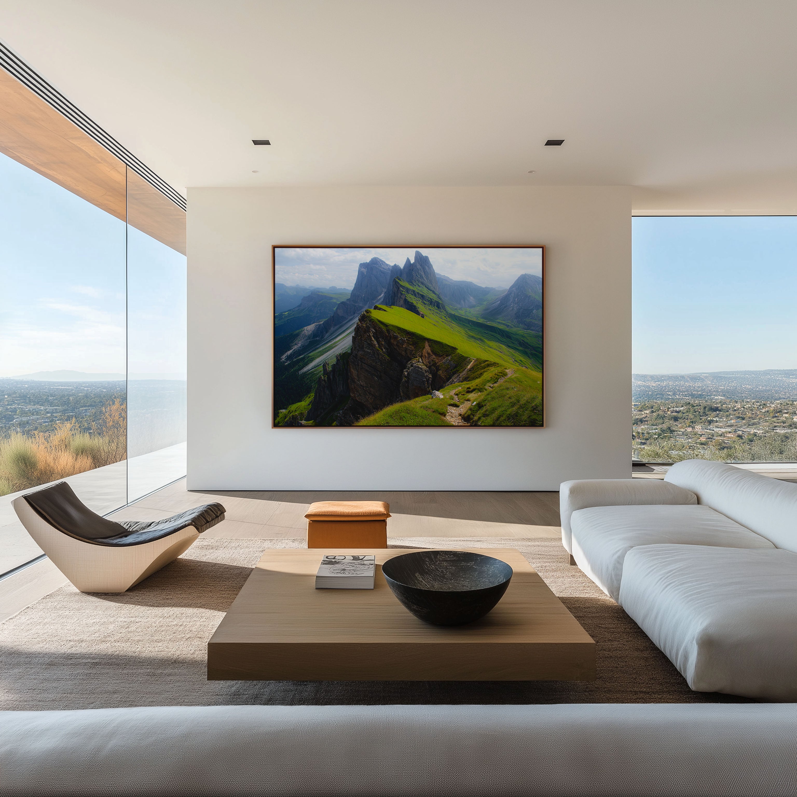 Seceda Ridge Dolomites Wall Art – Dramatic Alpine Green Ridge Landscape Print