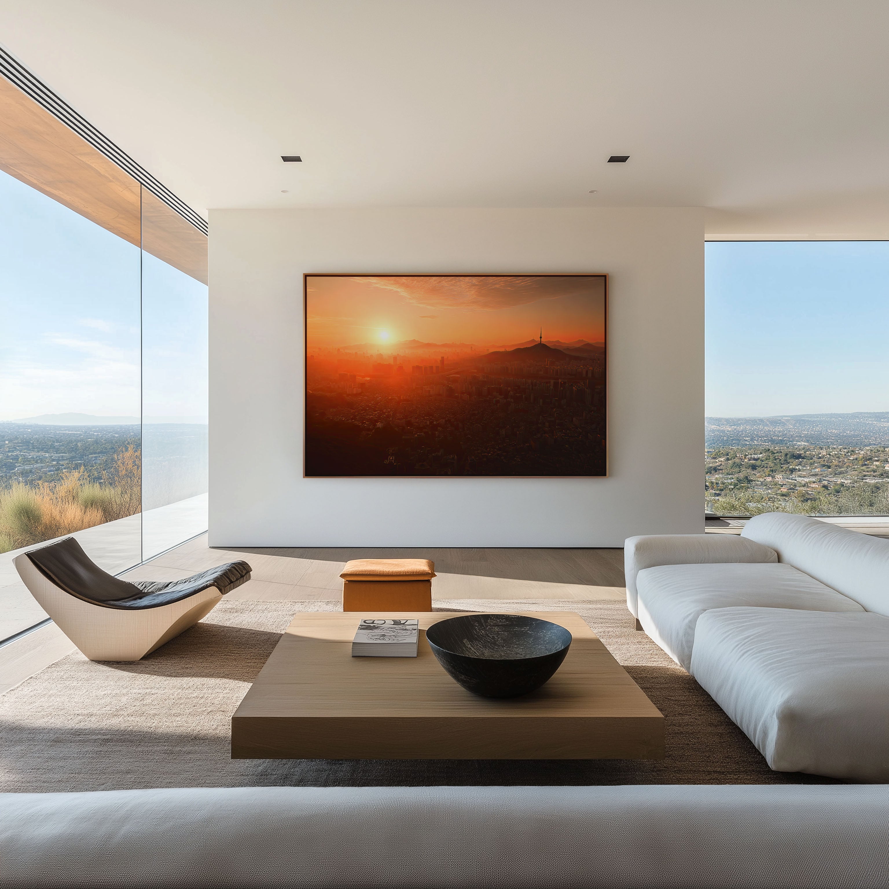 Seoul Skyline Sunrise Print – Namsan Tower Wall Art