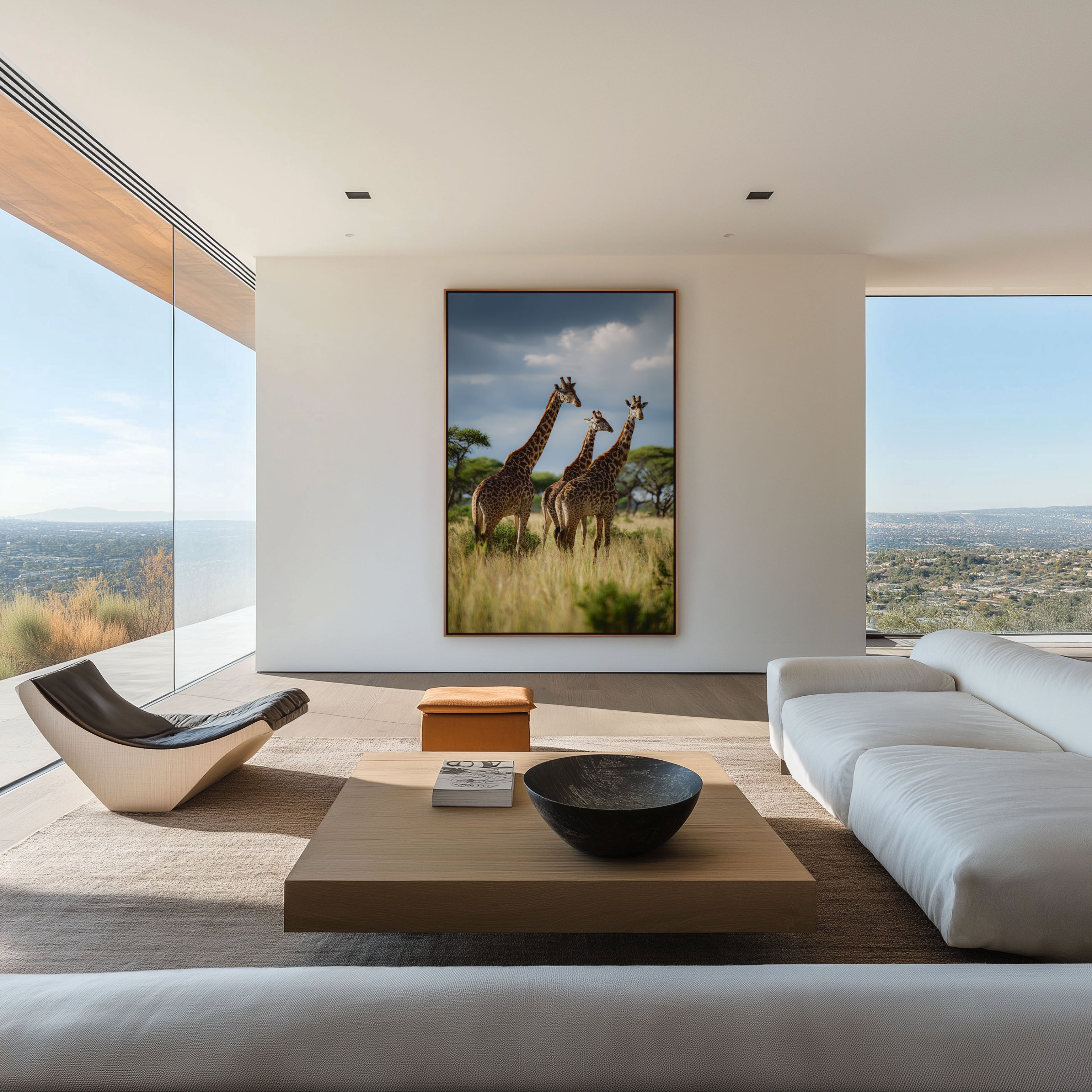Giraffe Safari Wall Art Print – African Wildlife Serengeti Canvas & Framed Nature Decor