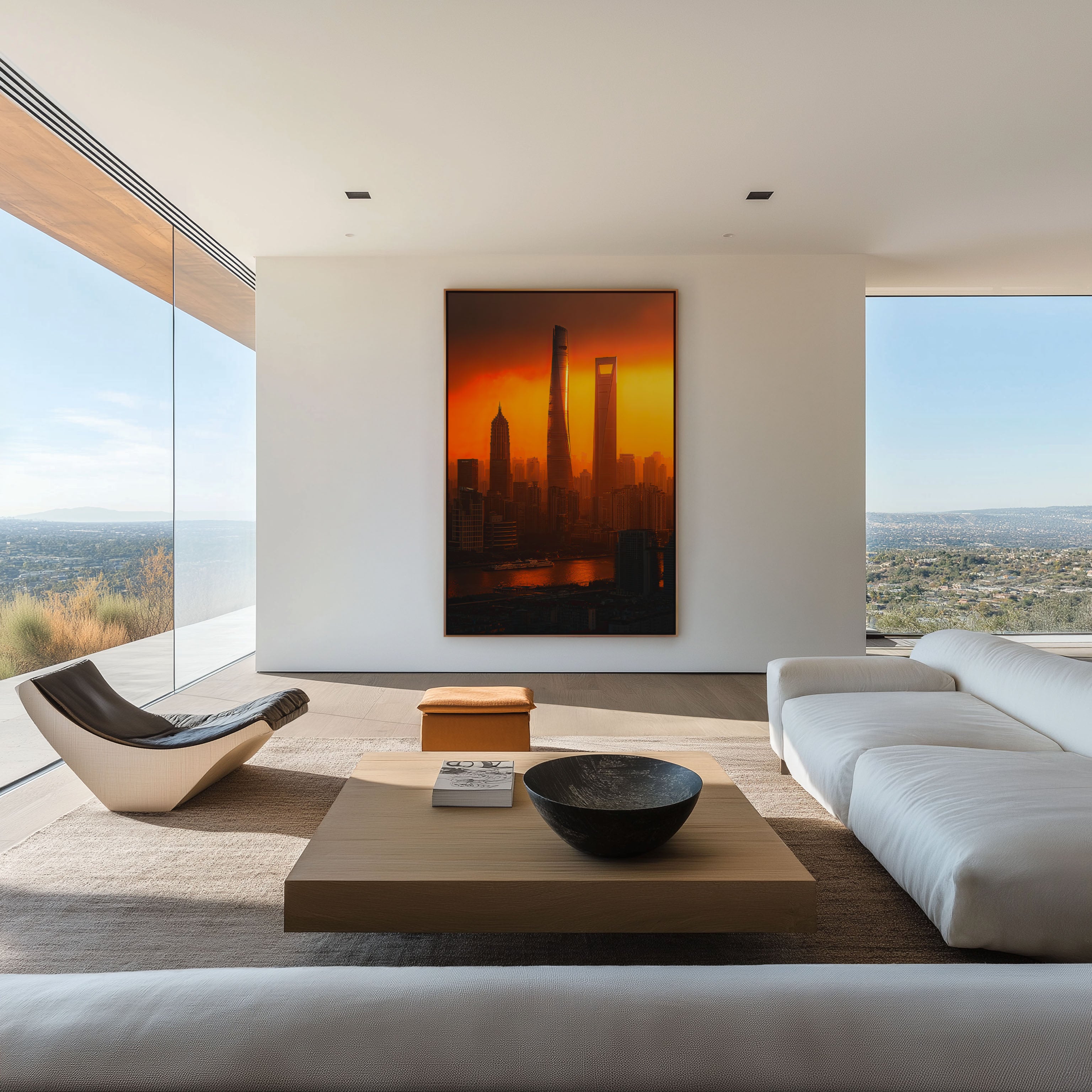Shanghai Tower & SWFC Inferno | Skyline Sunset Wall Art Print