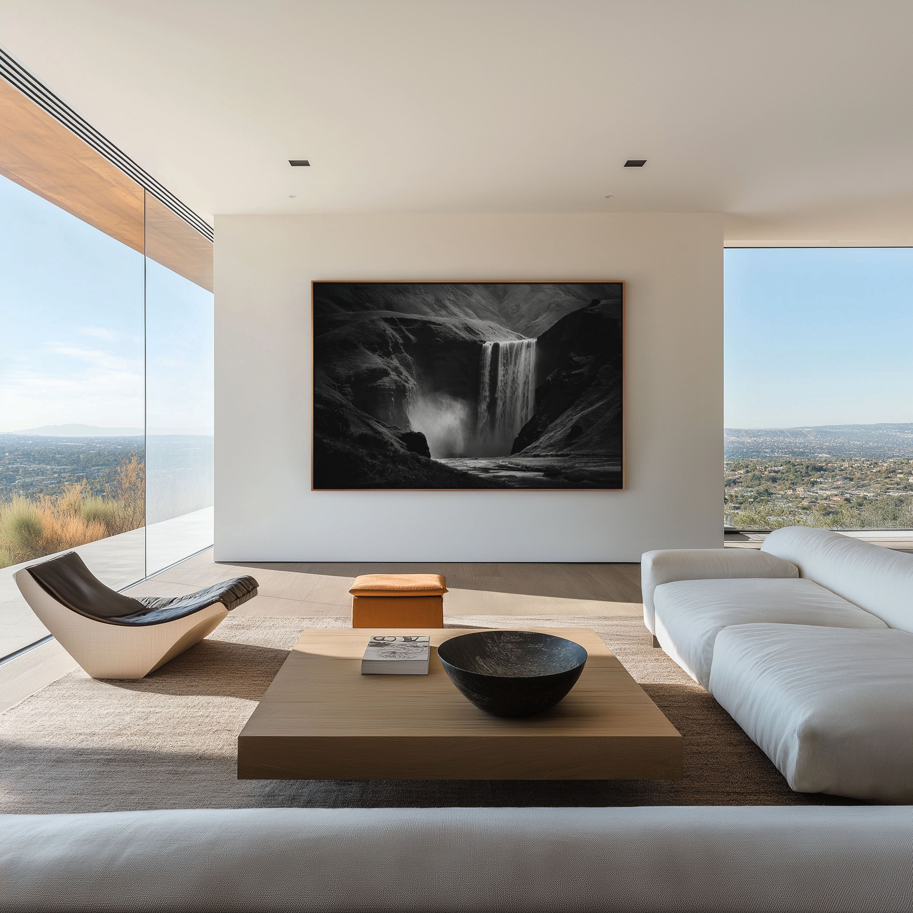 Skogafoss Waterfall Black & White Wall Art