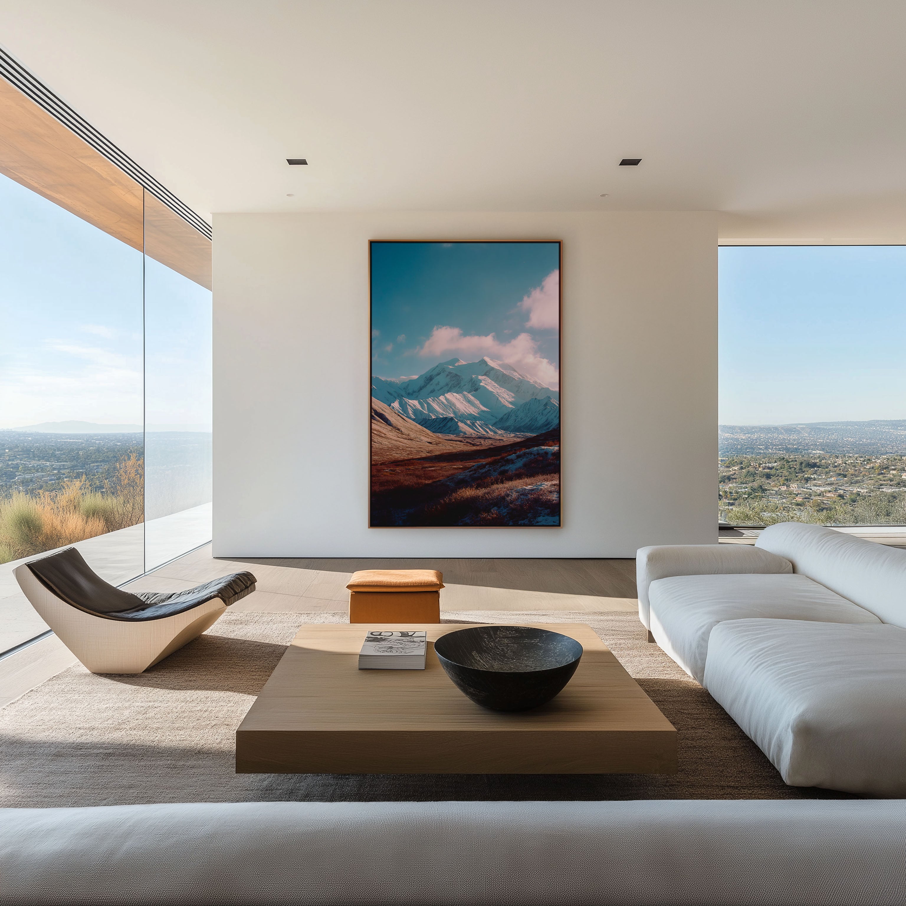 Snow Mountain Landscape Wall Art Print | Alpine Scenic Canvas Decor