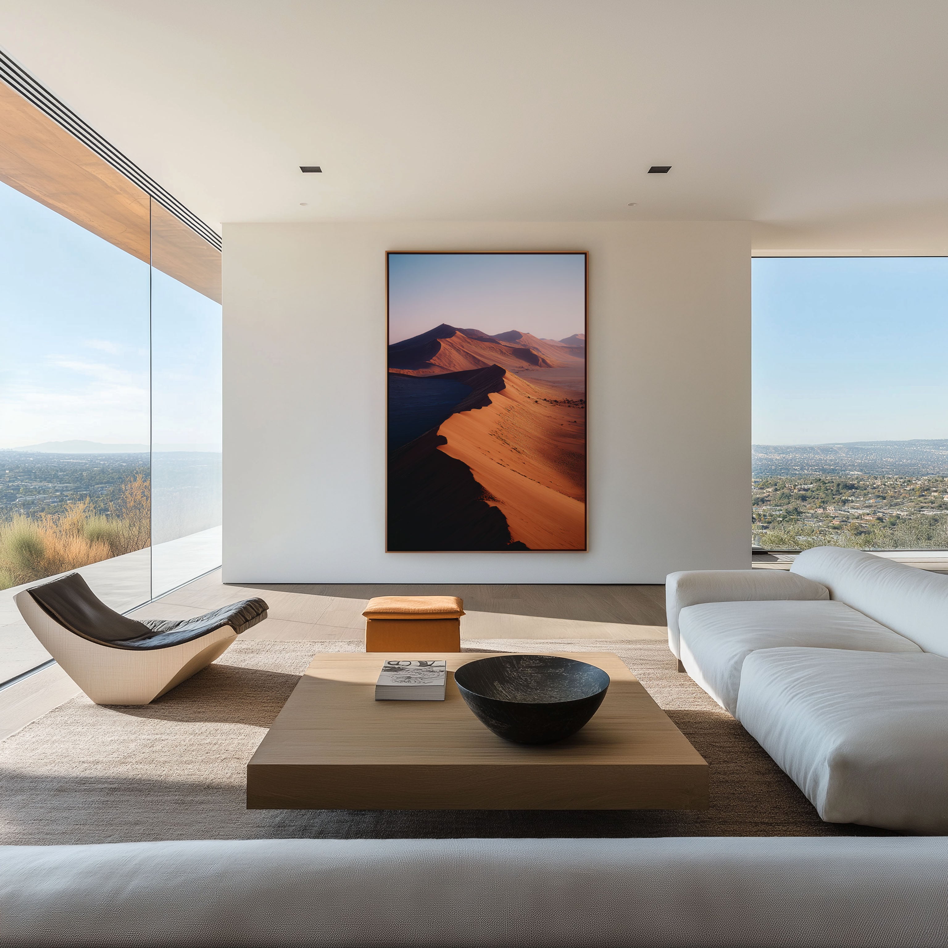 Sossusvlei Sand Dunes Wall Art Print | Namib Desert Namibia Aerial Sunrise Photography | Africa Travel Poster | Earthy Minimalist Home Decor