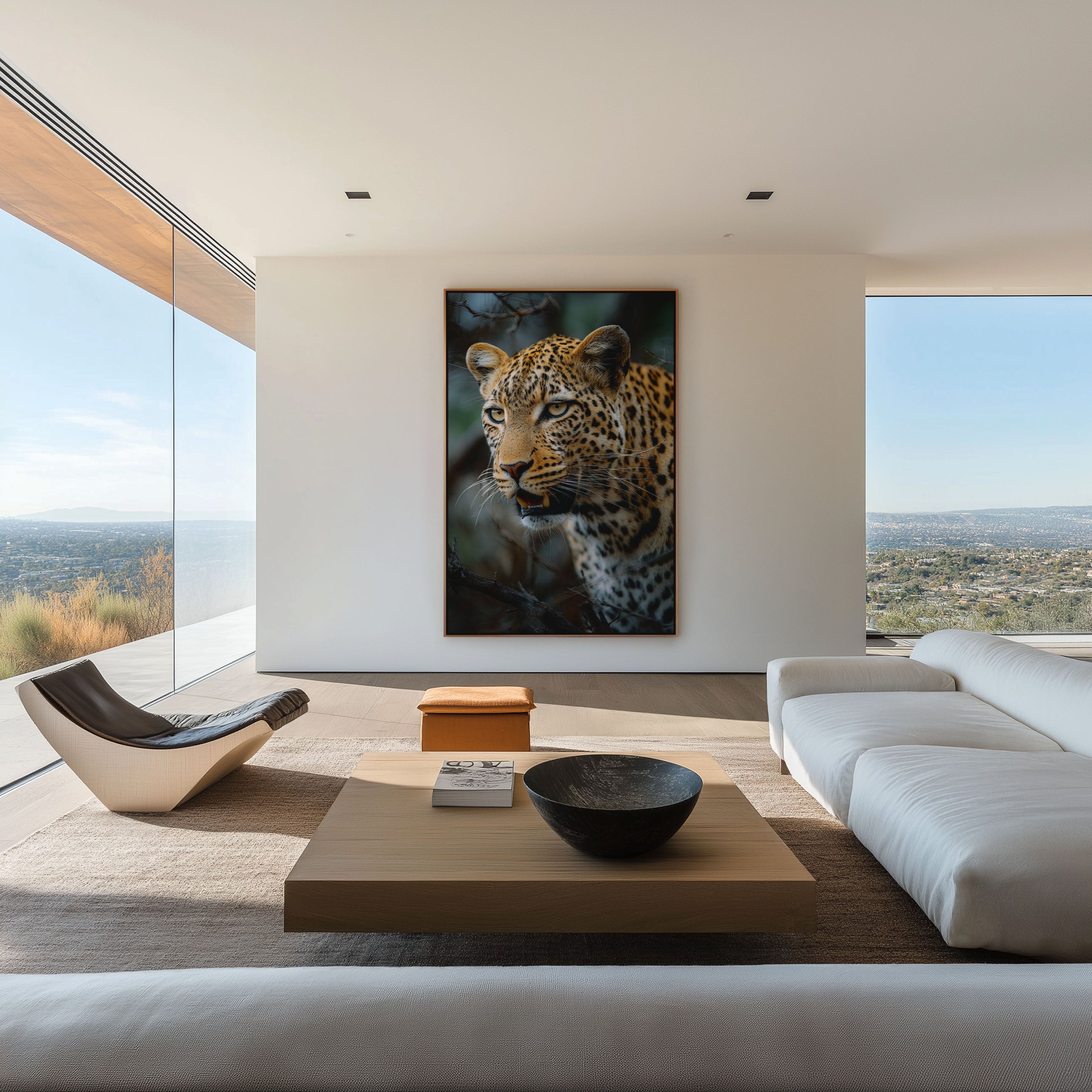 Stealth Leopard Wall Art – Safari Wildlife Canvas Print, Predator Close-Up Decor
