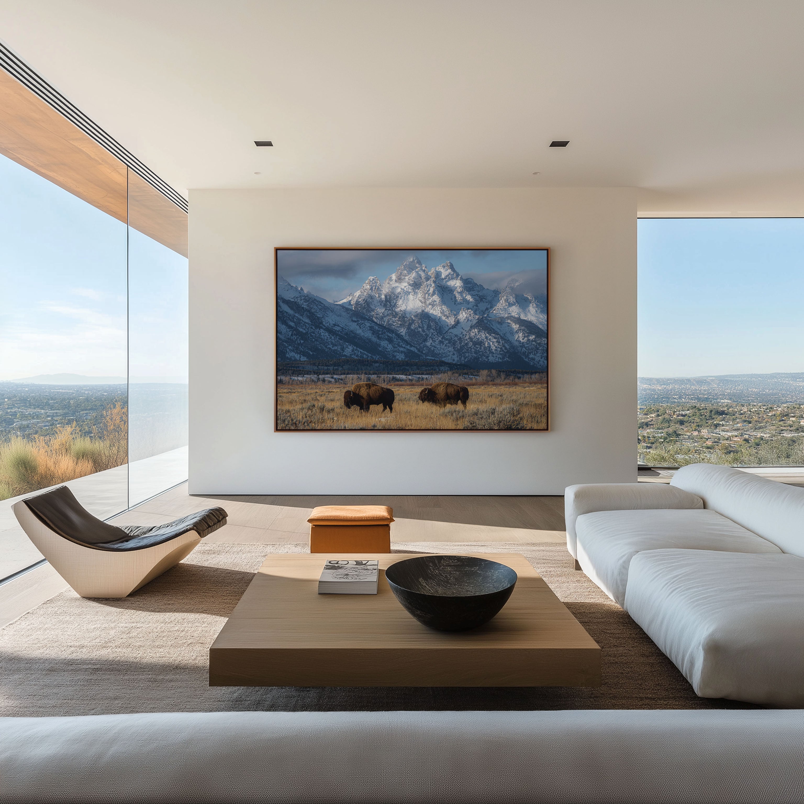 Grand Teton Bison Wall Art | Wyoming Wildlife Landscape Print