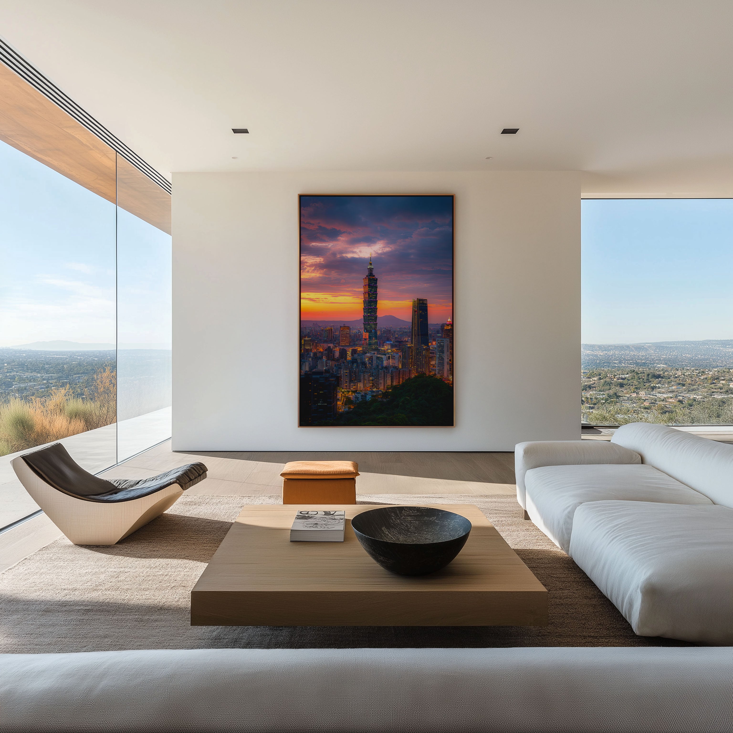 Taipei 101 Wall Art – Taipei City Skyline Sunset Print