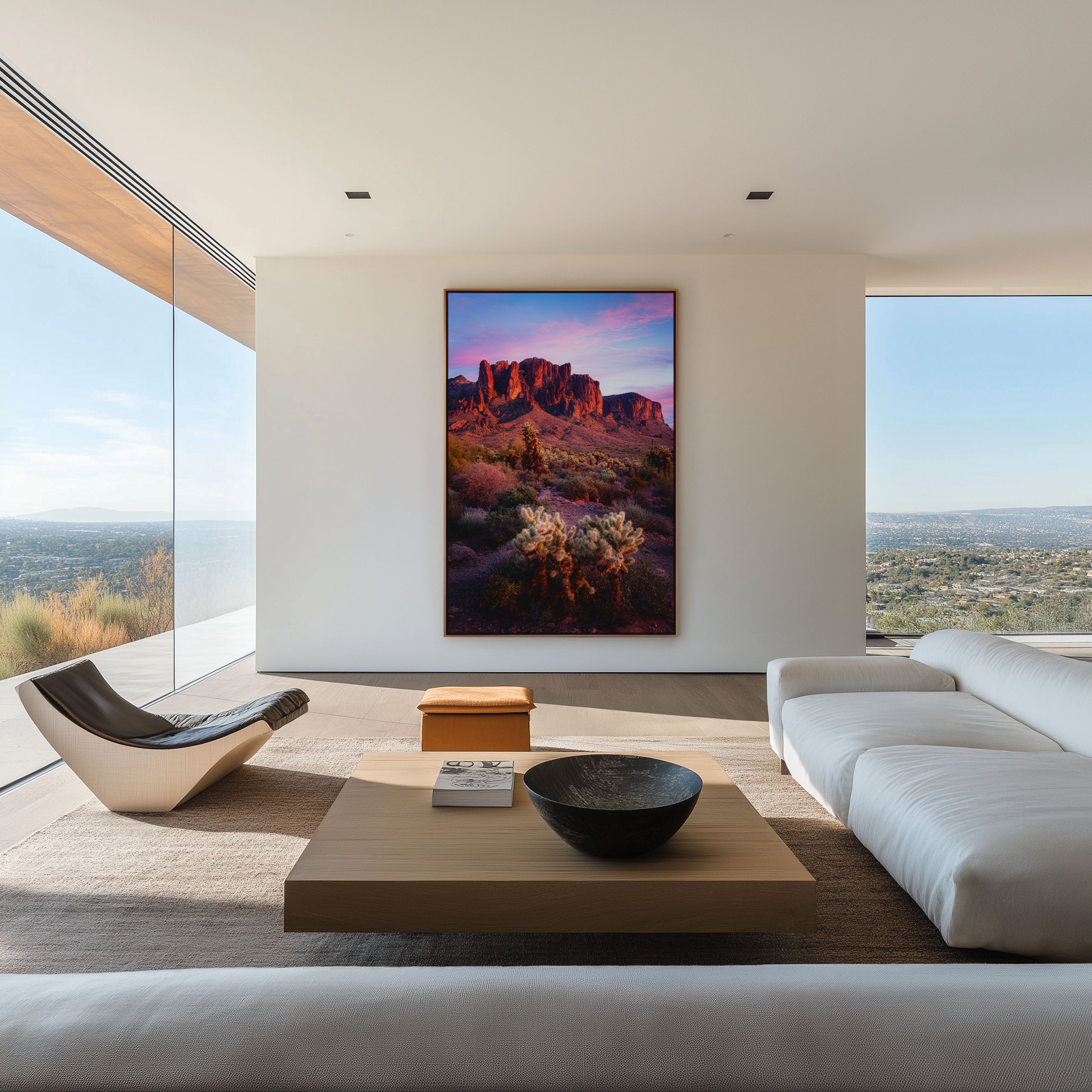 Superstition Mountains Arizona Print | Desert Sunset Wall Art | Red Rock Cactus Landscape Photography Poster