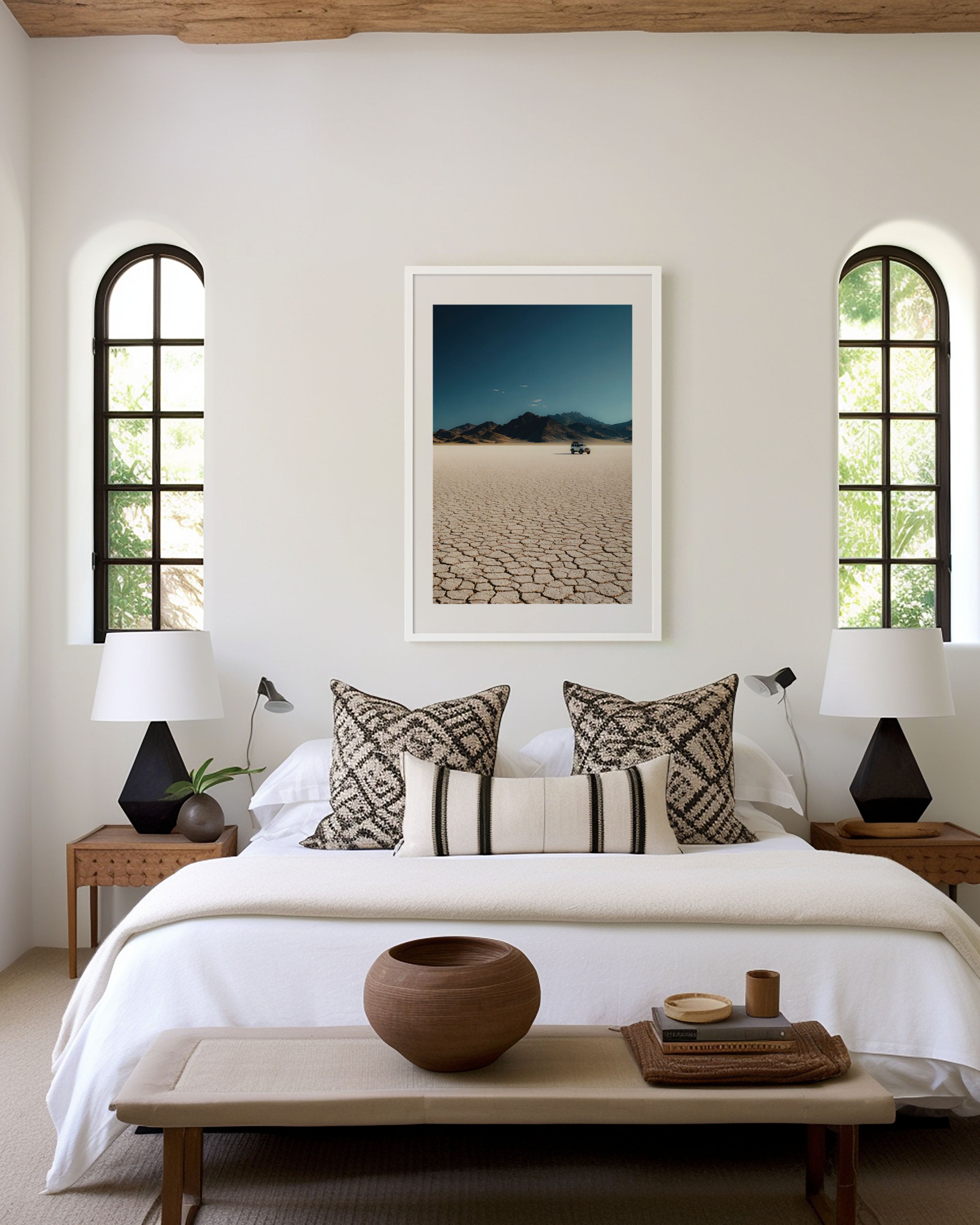 Alvord Desert Dry Lake Bed Print | Oregon Desert 4WD Wall Art | Cracked Playa Desert Overland Adventure Landscape Photography Poster