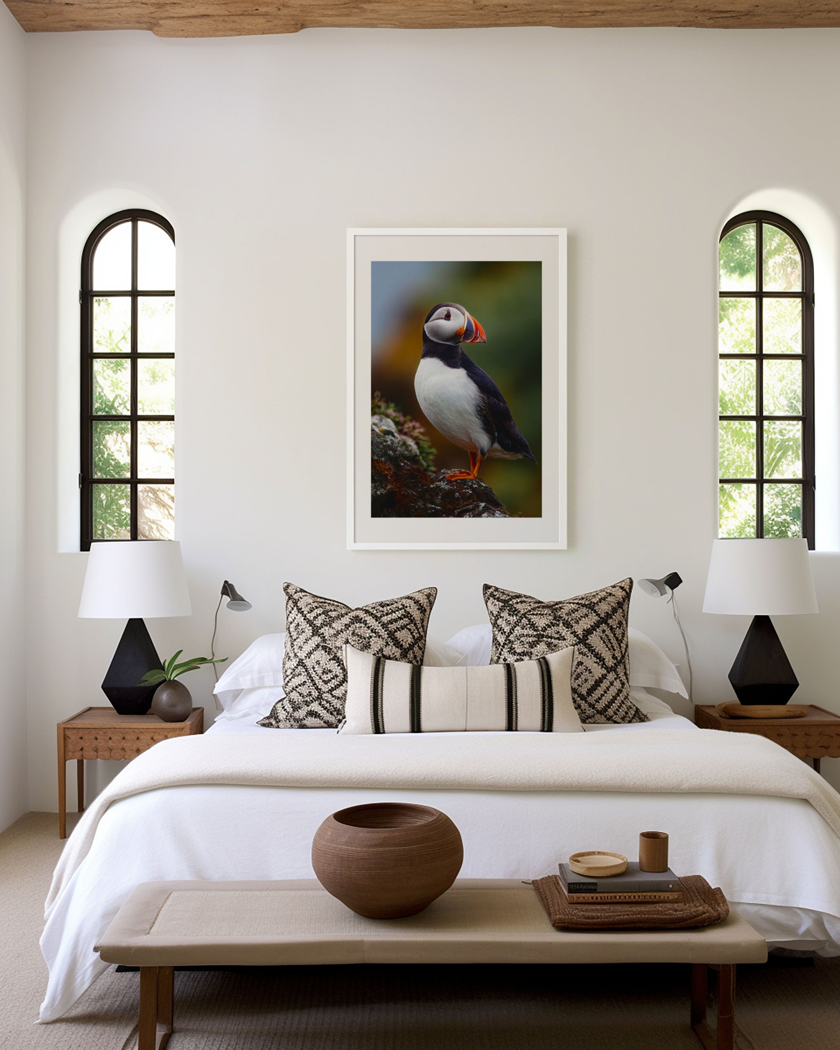 Atlantic Puffin Wall Art – Coastal Bird Canvas Print, Colorful Wildlife Decor