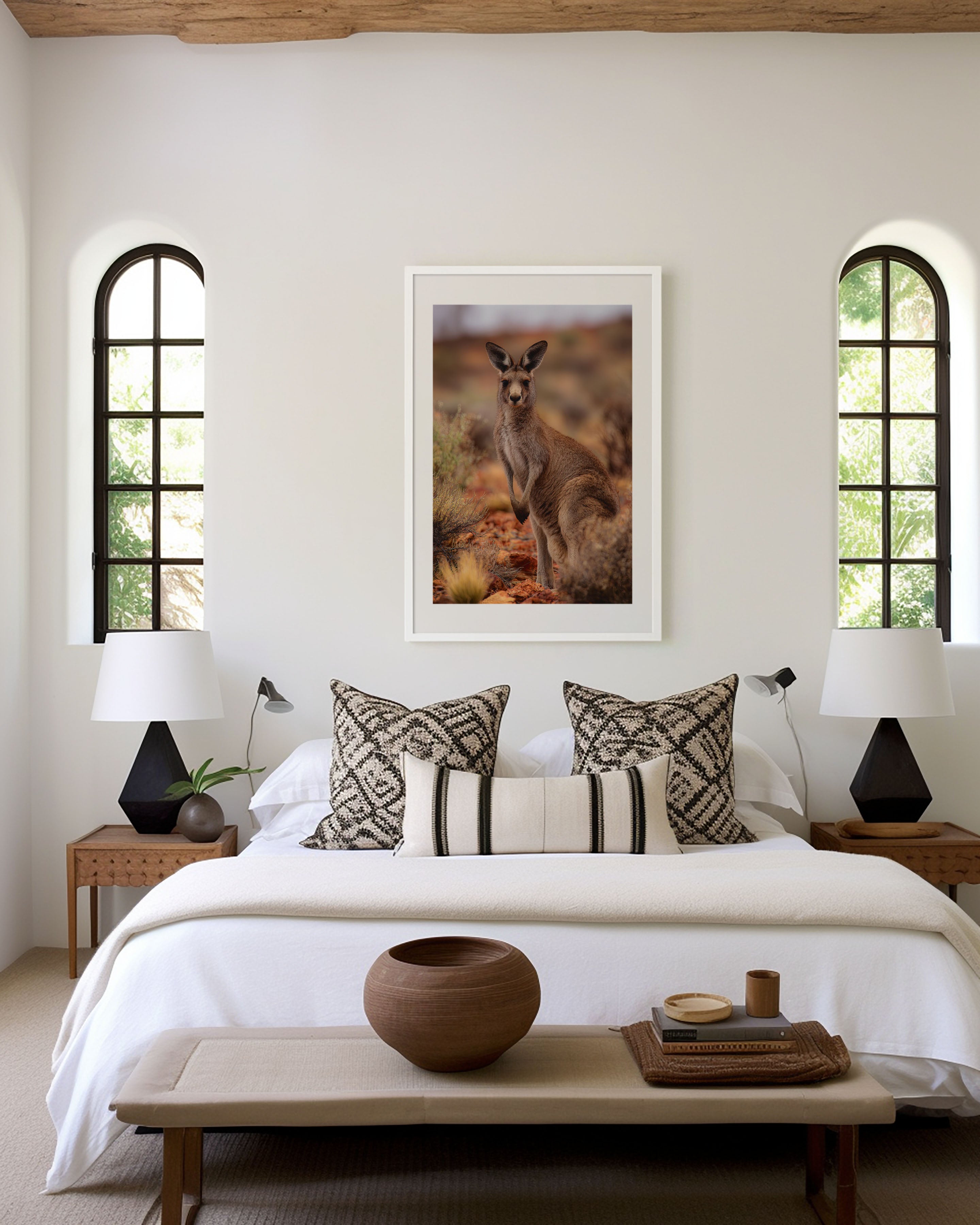 Australian Kangaroo Wall Art Print – Outback Wildlife Canvas & Framed Nature Decor