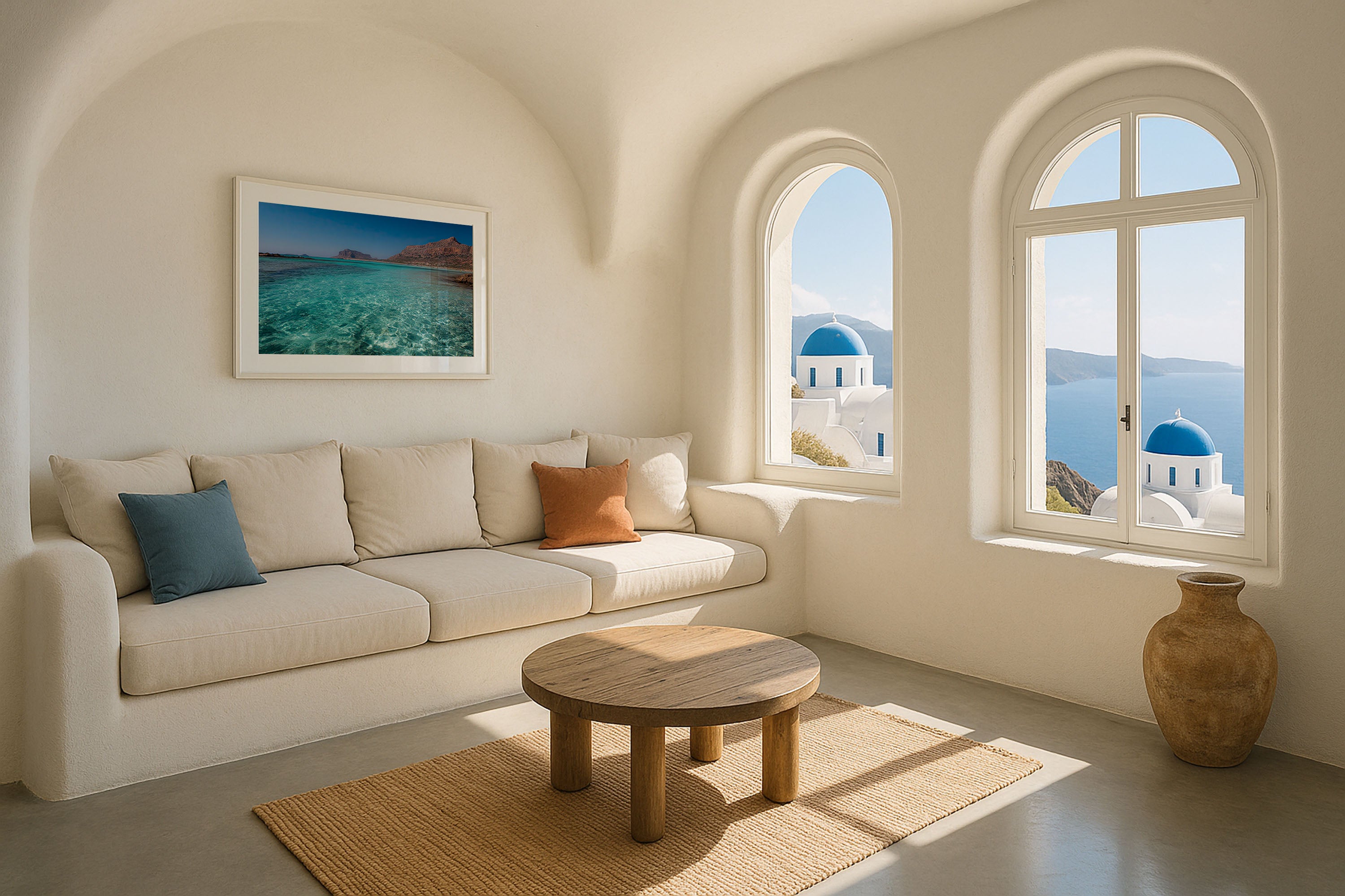 Balos Lagoon Crete Turquoise Beach Wall Art Print – Mediterranean Coastal Canvas
