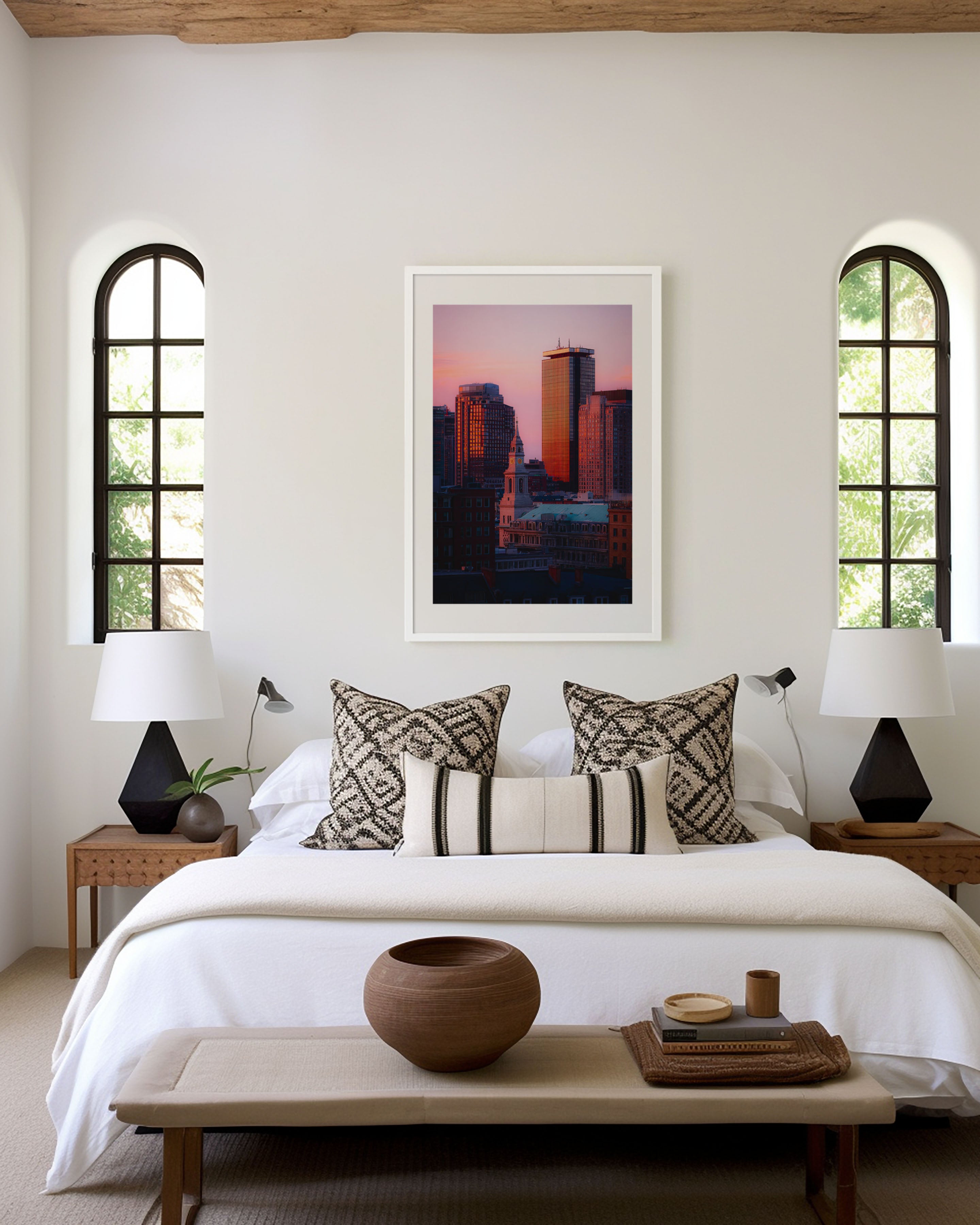 Boston Old & New | Copley Square Sunset Skyline Wall Art Print
