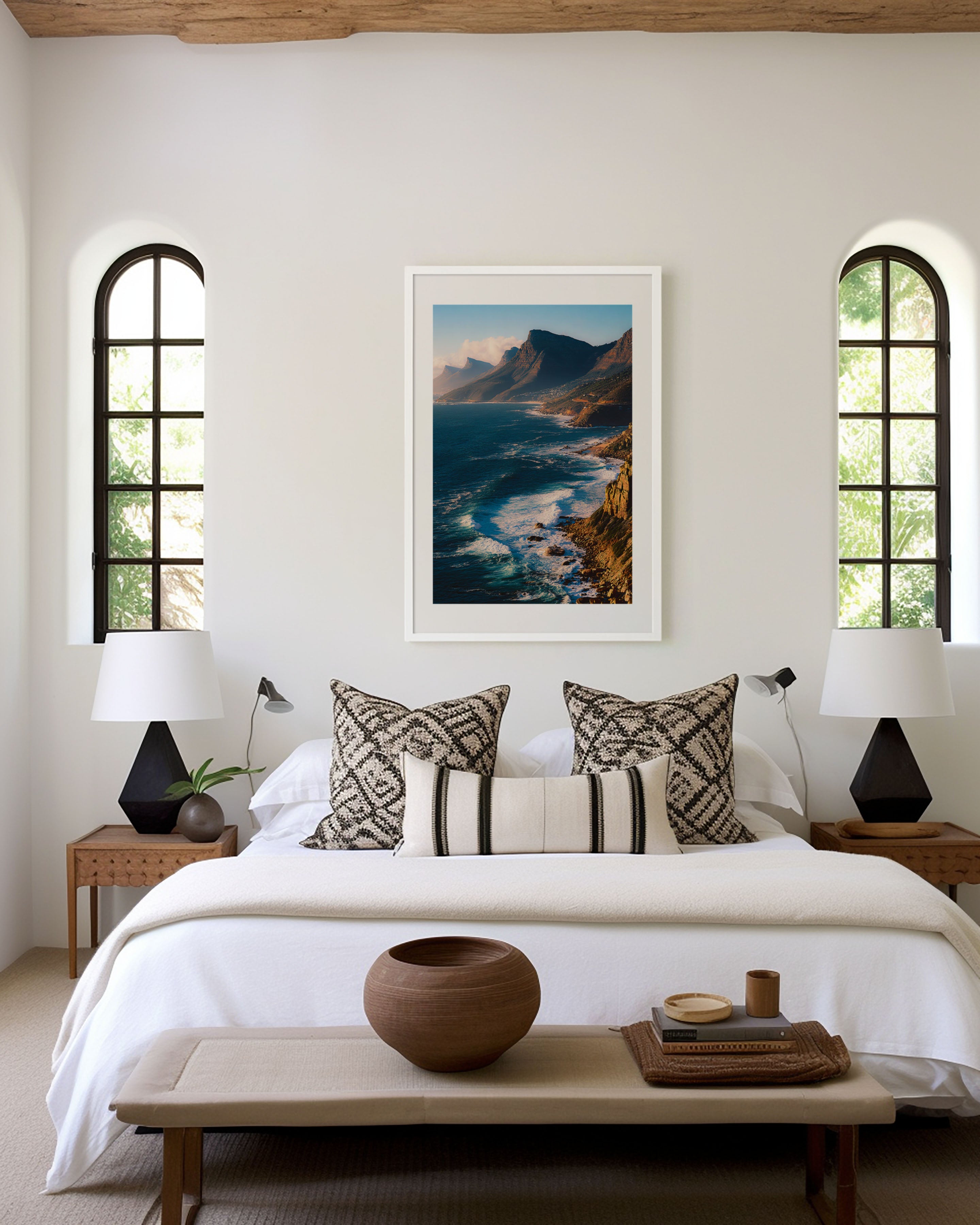 Cape Peninsula Wall Art Print | Cape Town South Africa Coastal Photography | Twelve Apostles Mountain Landscape Poster | African Ocean Nature Print | Coastal Home Decor