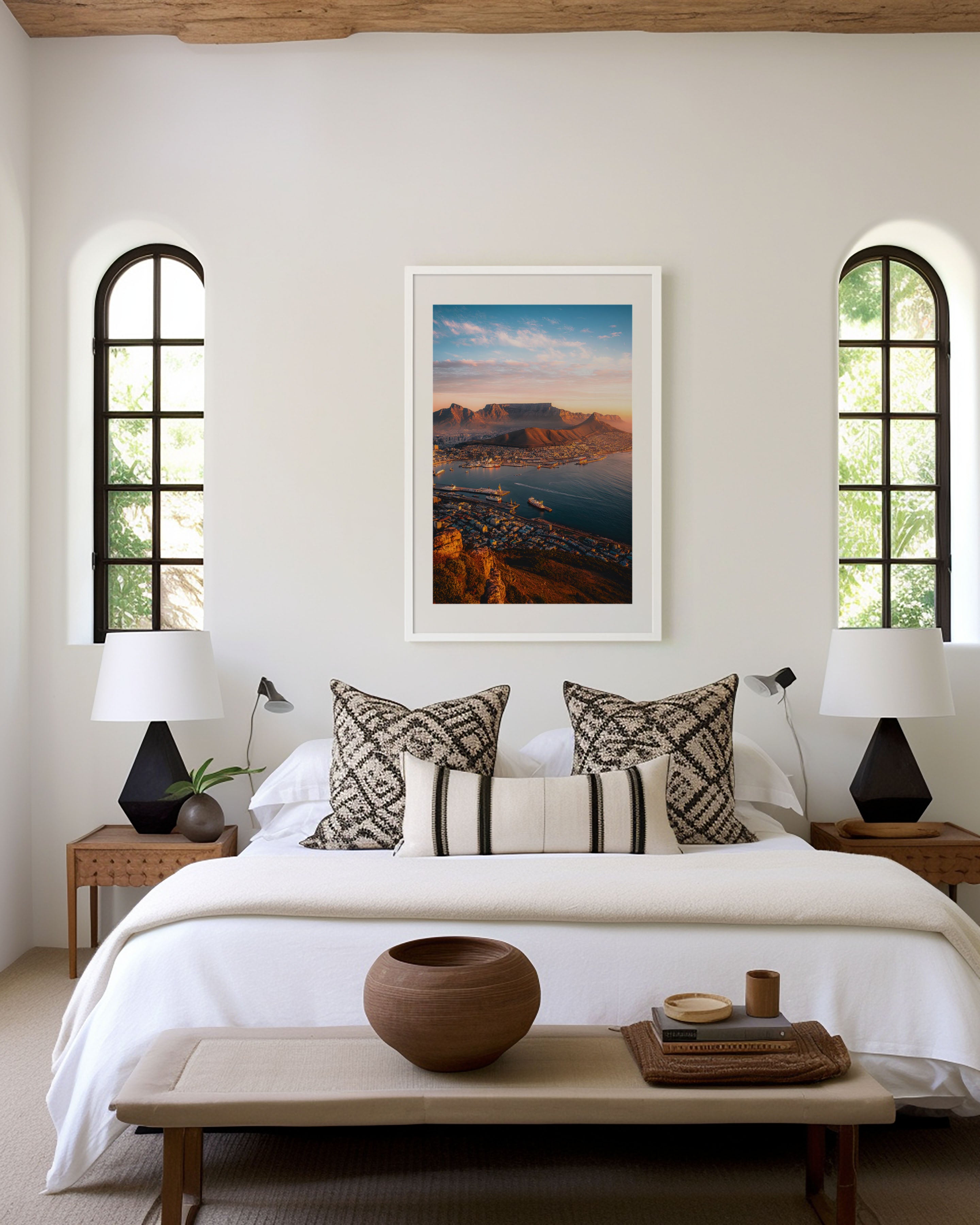 Cape Town Wall Art Print | Table Mountain Coastal City Photography