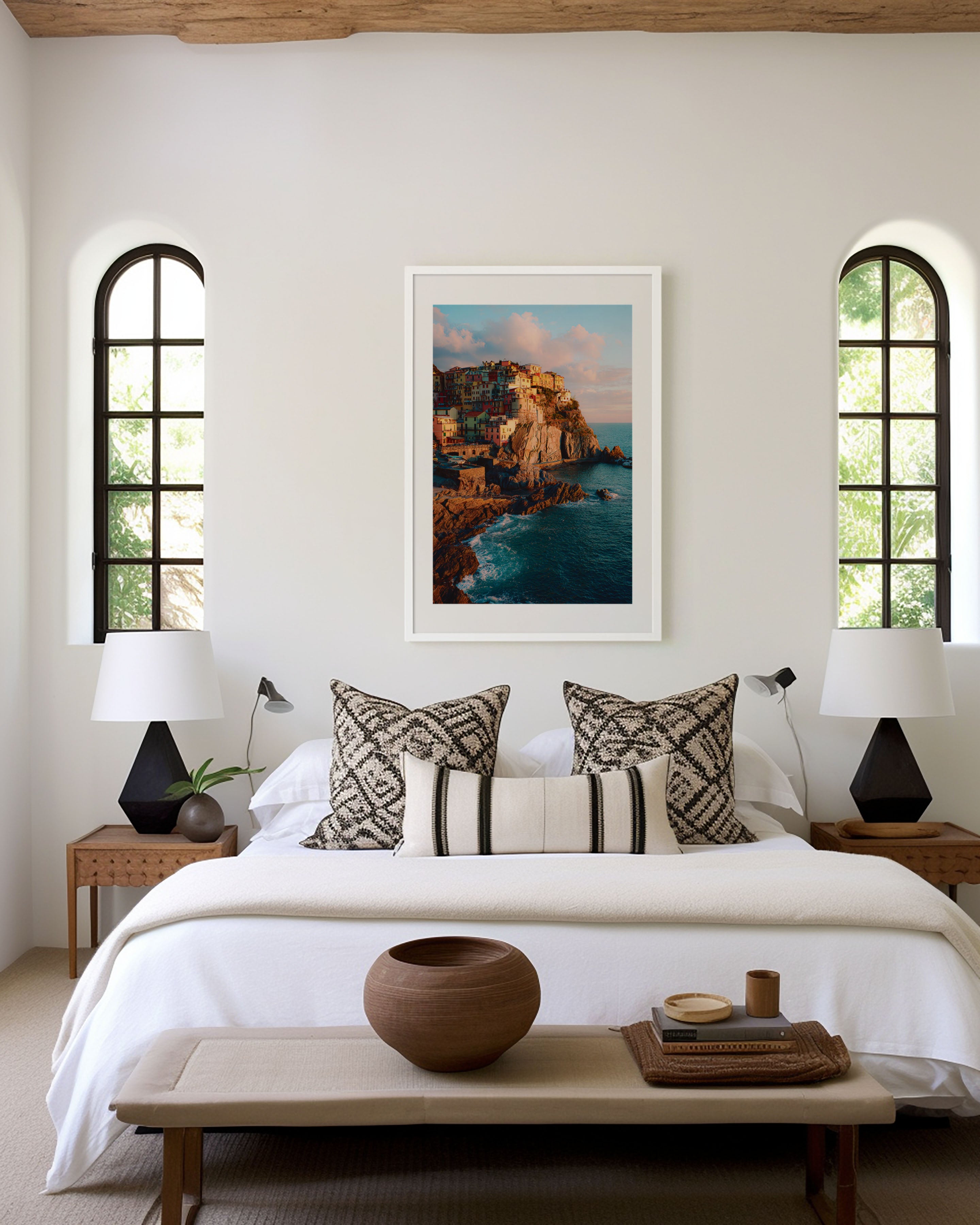 Cinque Terre Manarola Wall Art Print | Italian Coastal Village Canvas