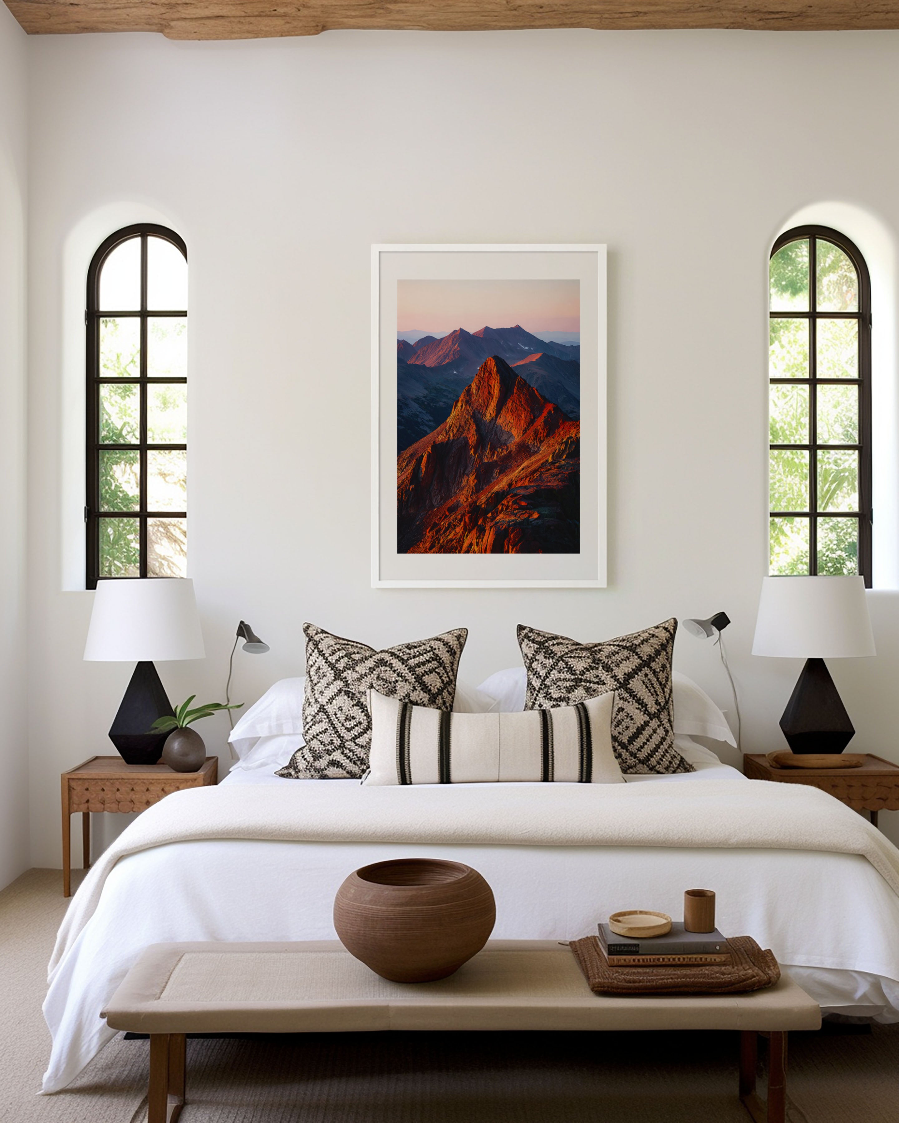 Colorado Rocky Mountains Alpenglow Print | Rocky Mountain Sunset Wall Art | Colorado Peaks Landscape Photography Poster
