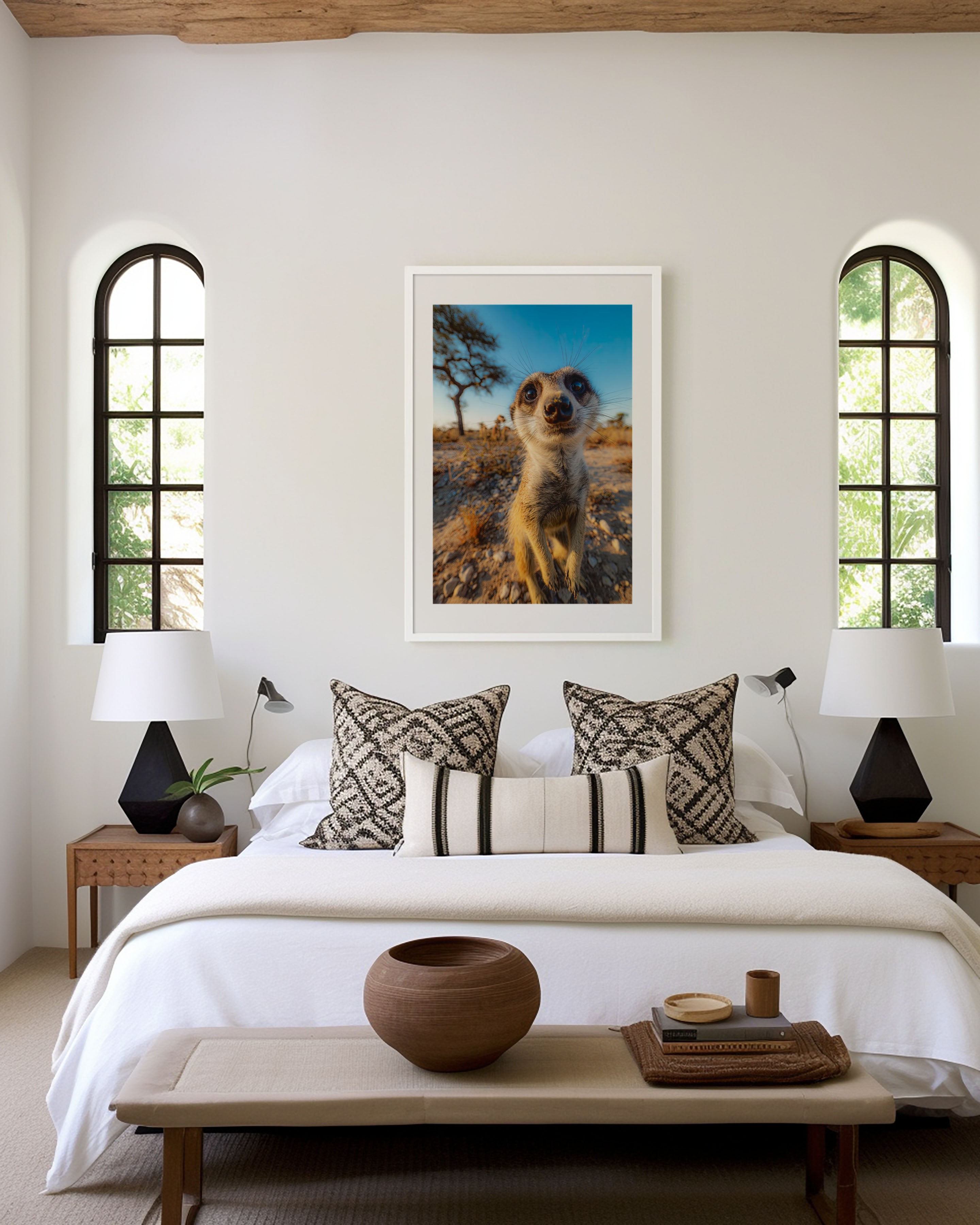 Meerkat Wall Art Print – Cute Wildlife Canvas & Framed Safari Animal Photography Decor