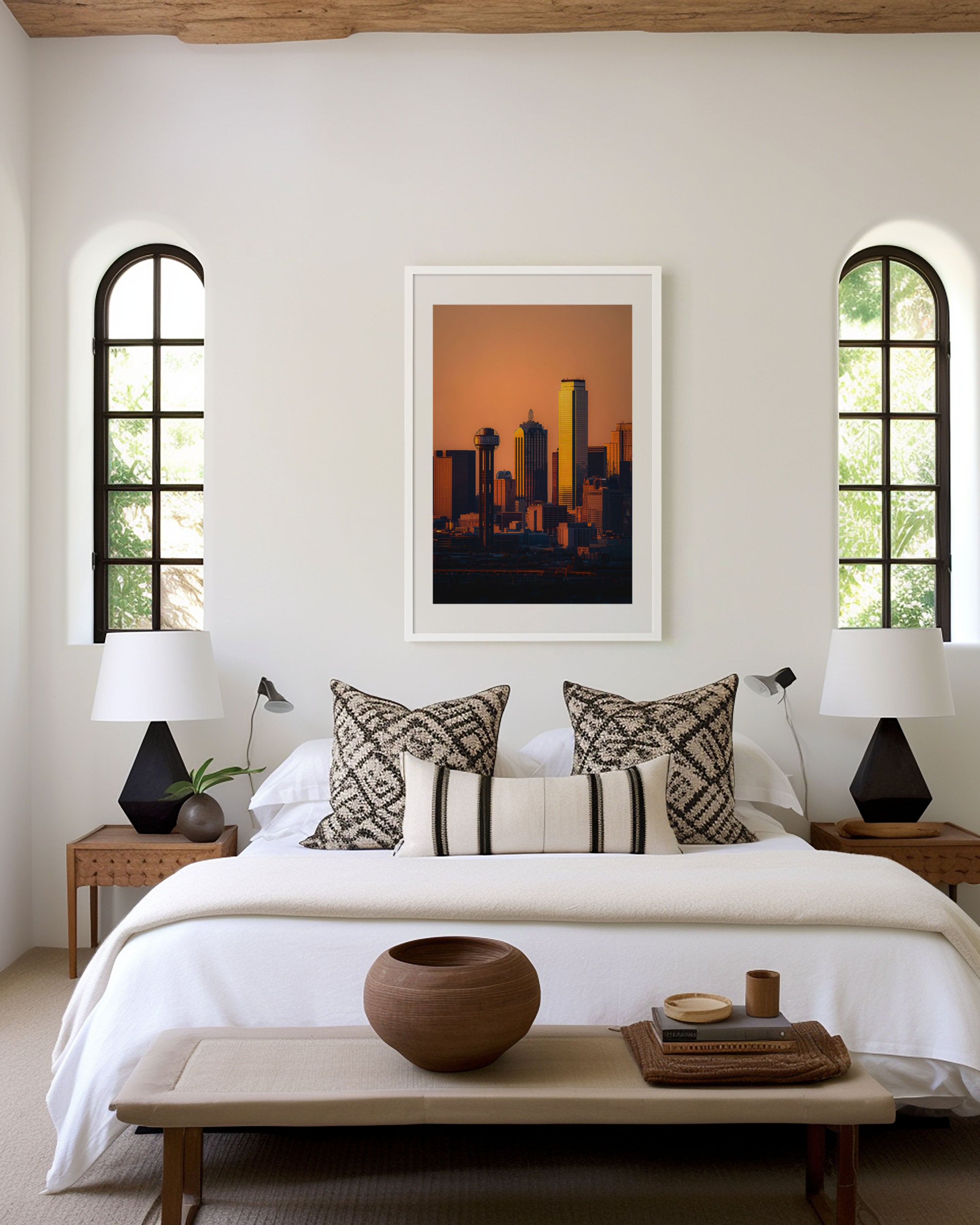 Dallas Skyline Sunset Wall Art | Reunion Tower Texas Print | Travel Photography Poster