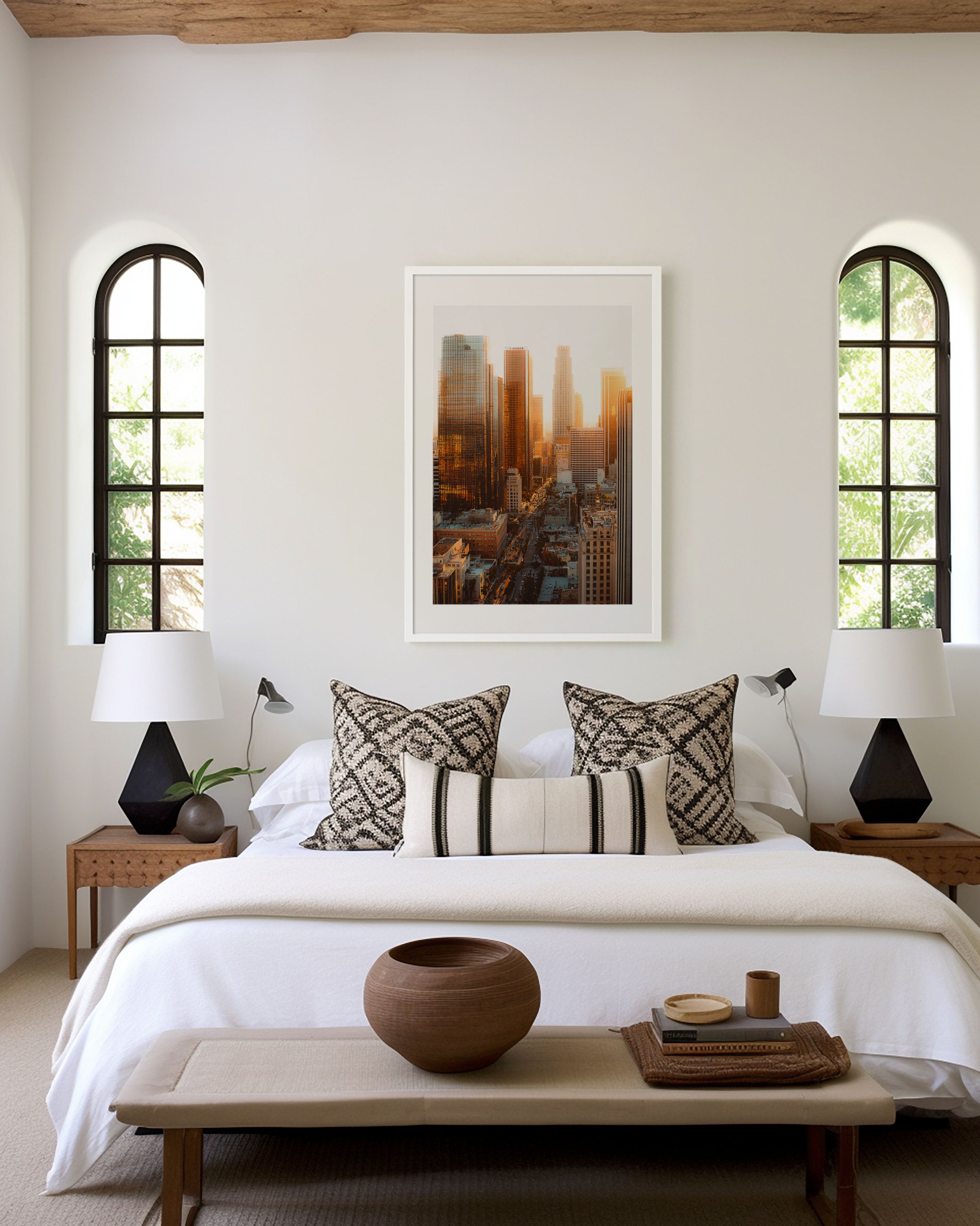 Los Angeles Downtown Canyons | Sunset Street Grid Wall Art Print