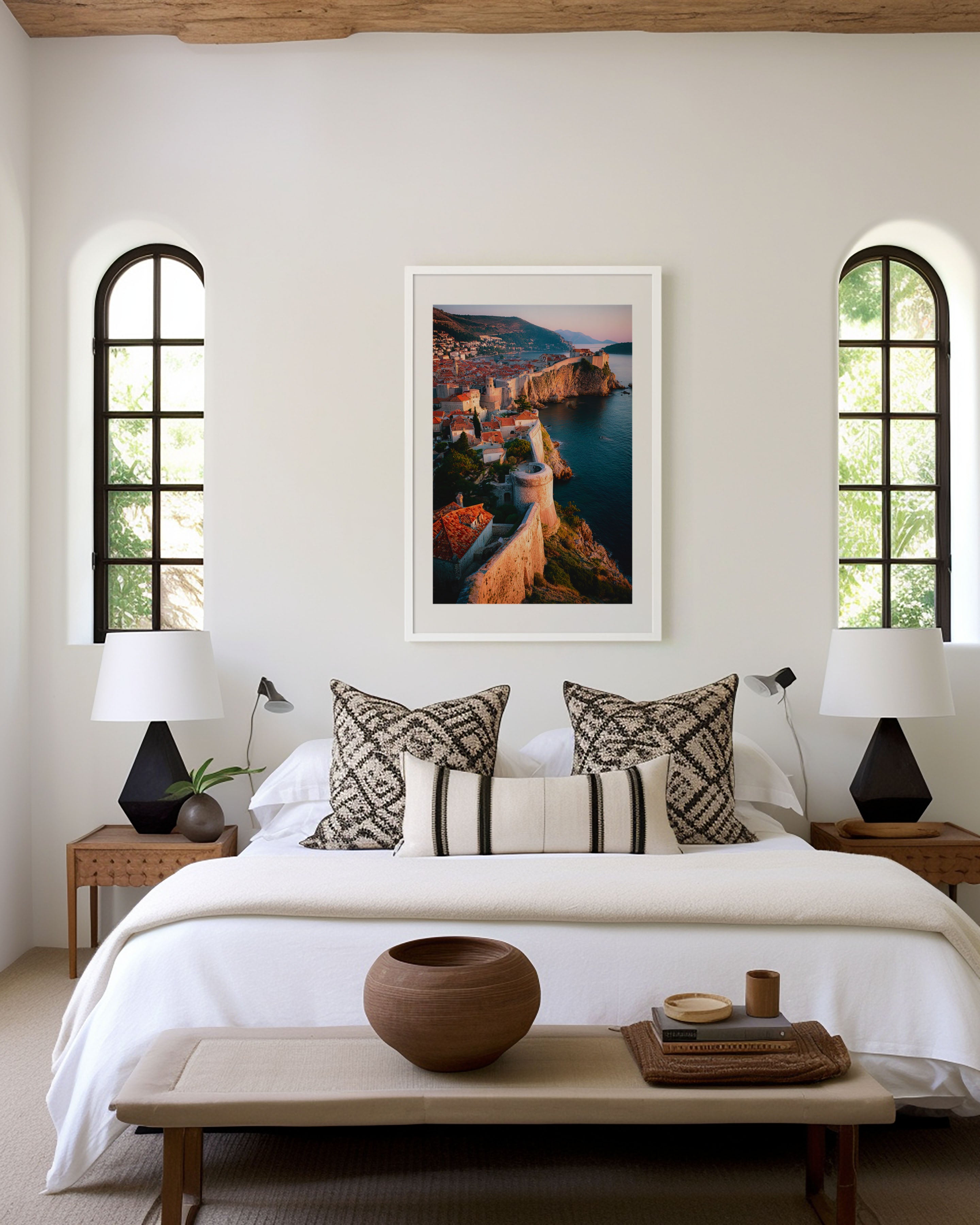 Dubrovnik Old City Walls Wall Art Print | Croatia Adriatic Sunset Photography | Game of Thrones King's Landing Poster | Mediterranean Travel Print | European Home Decor