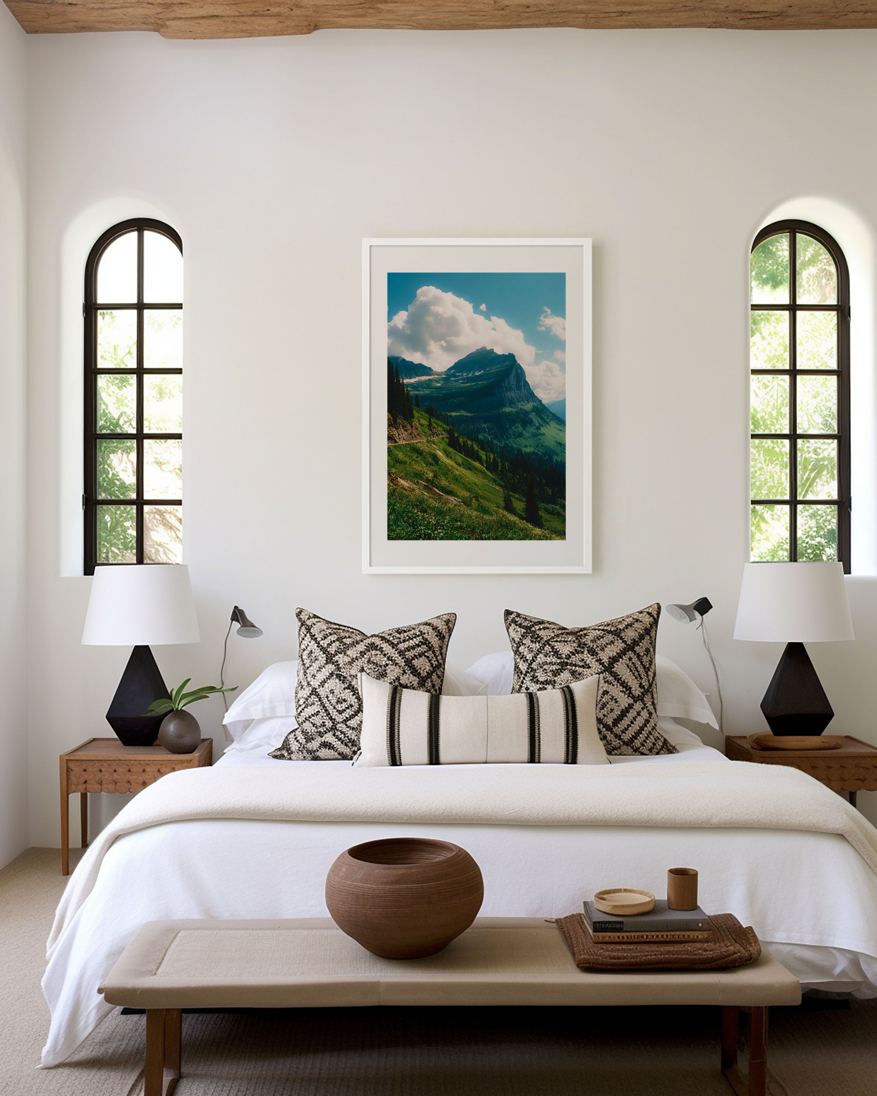 Glacier National Park Mountain Wall Art Print | Scenic Nature Canvas