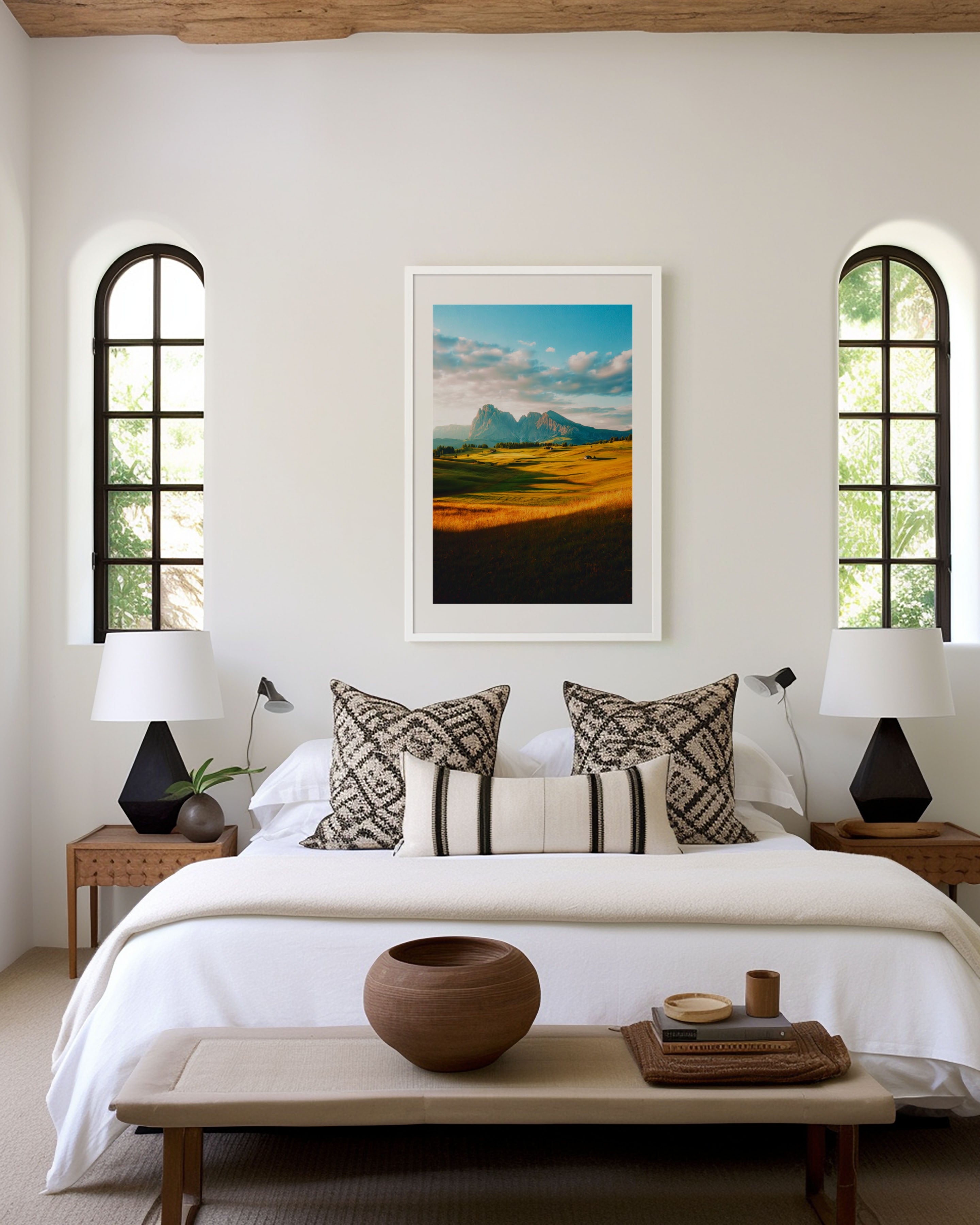 Golden Dolomites Sunset Wall Art Print | Alpine Landscape Canvas