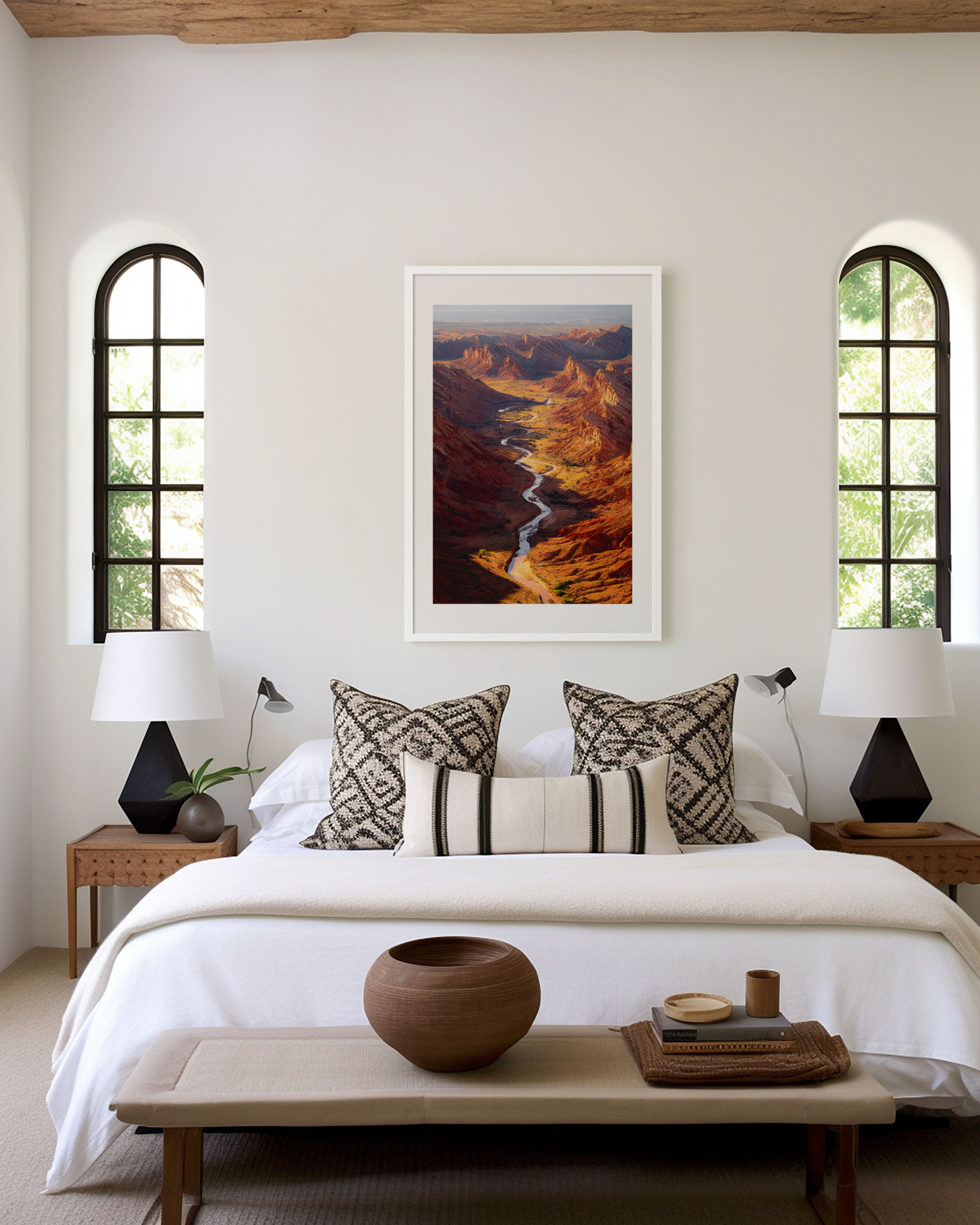 Utah Desert Canyon River Wall Art Print | American Southwest Aerial Red Rock Valley Photography | Capitol Reef Travel Poster | Western Home Decor