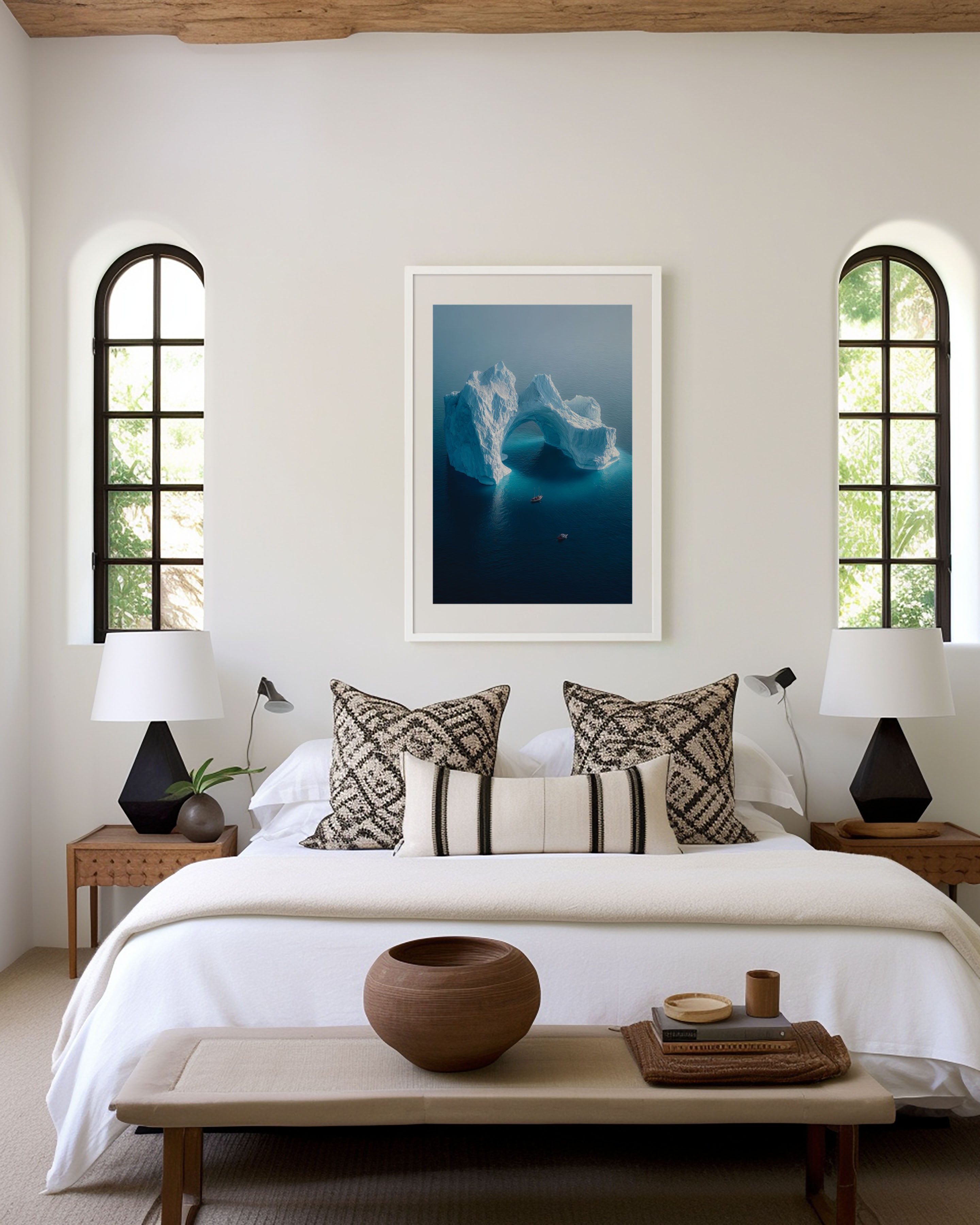 Greenland Iceberg Arch Print | Arctic Ocean Aerial Wall Art | Polar Expedition Photography