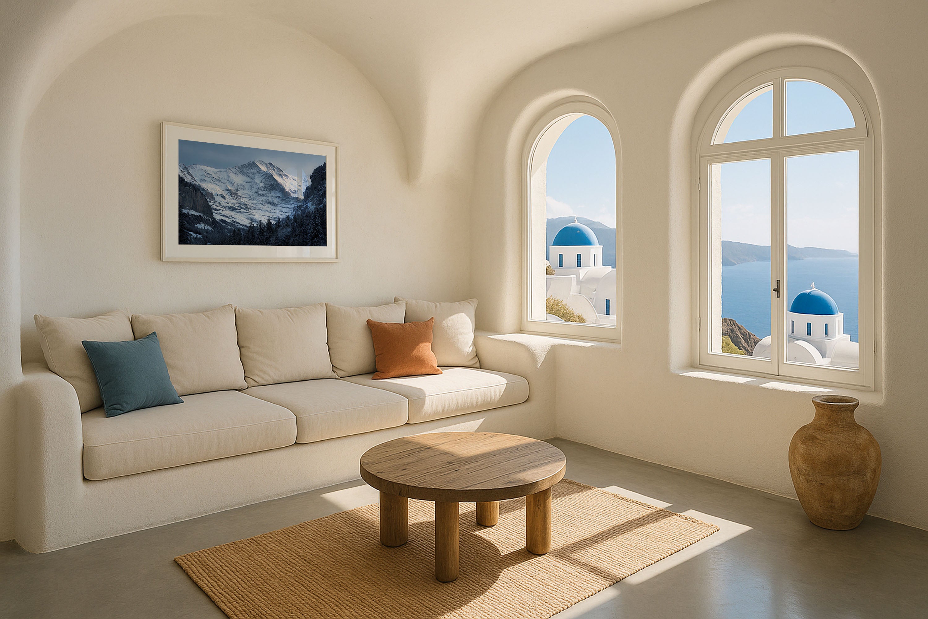 Jungfrau Swiss Alps Winter Print | Snow Valley Mountain Wall Art