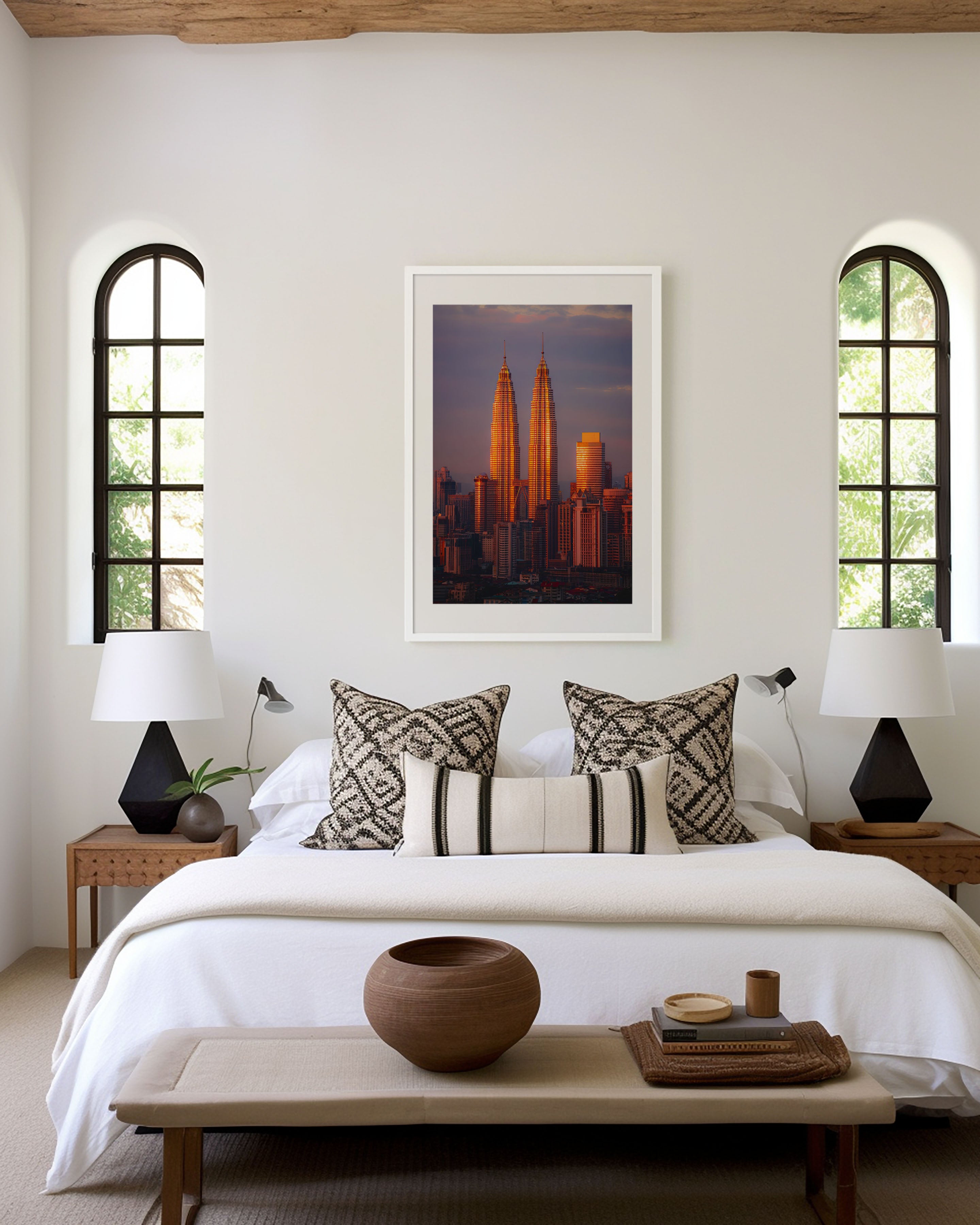 Kuala Lumpur Petronas Towers Sunset Wall Art | KLCC Malaysia Skyline Print | Travel Photography Poster