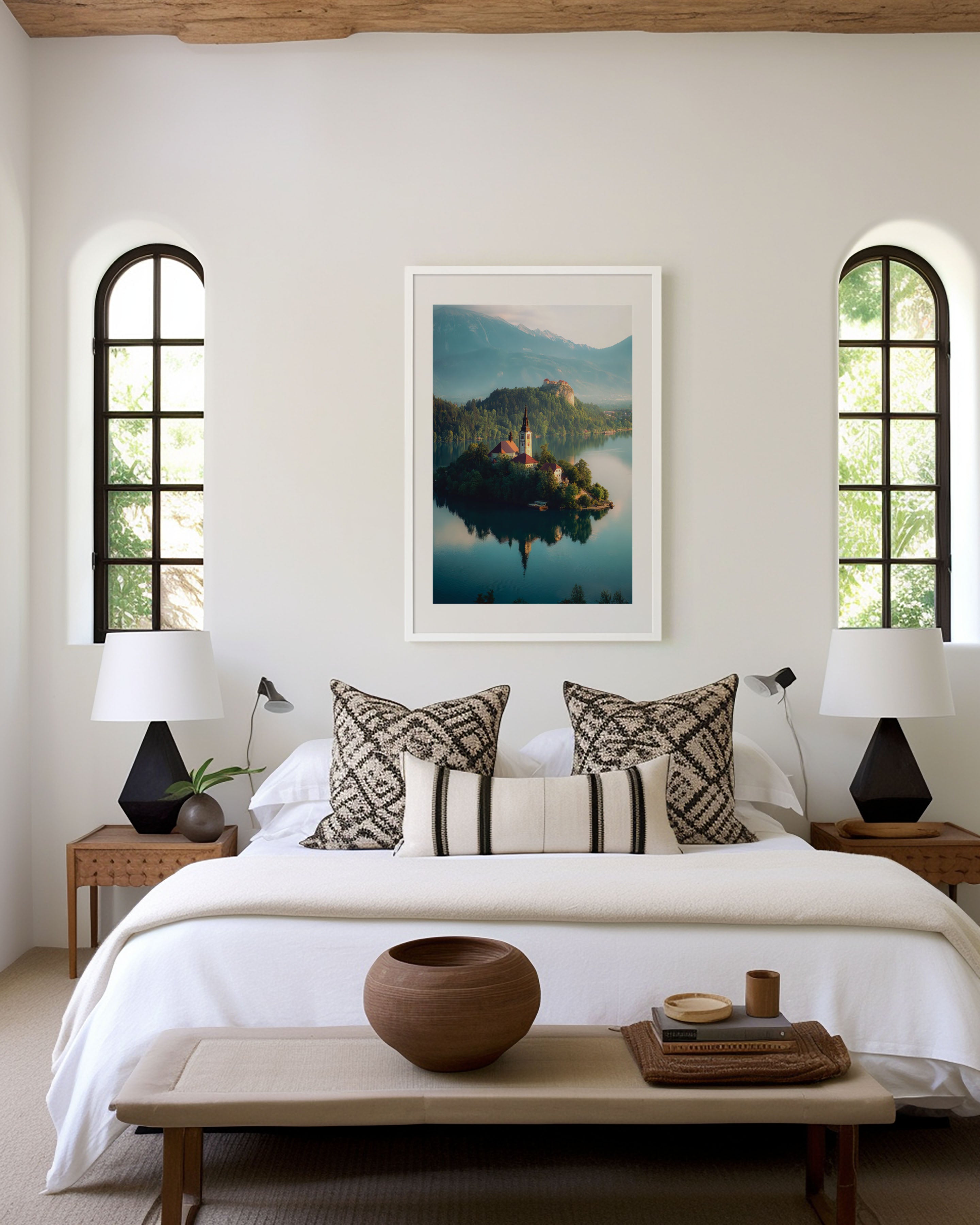 Lake Bled Wall Art Print | Slovenia Island Church Photography | Julian Alps Landscape Poster | European Travel Nature Print | Fairytale Home Decor
