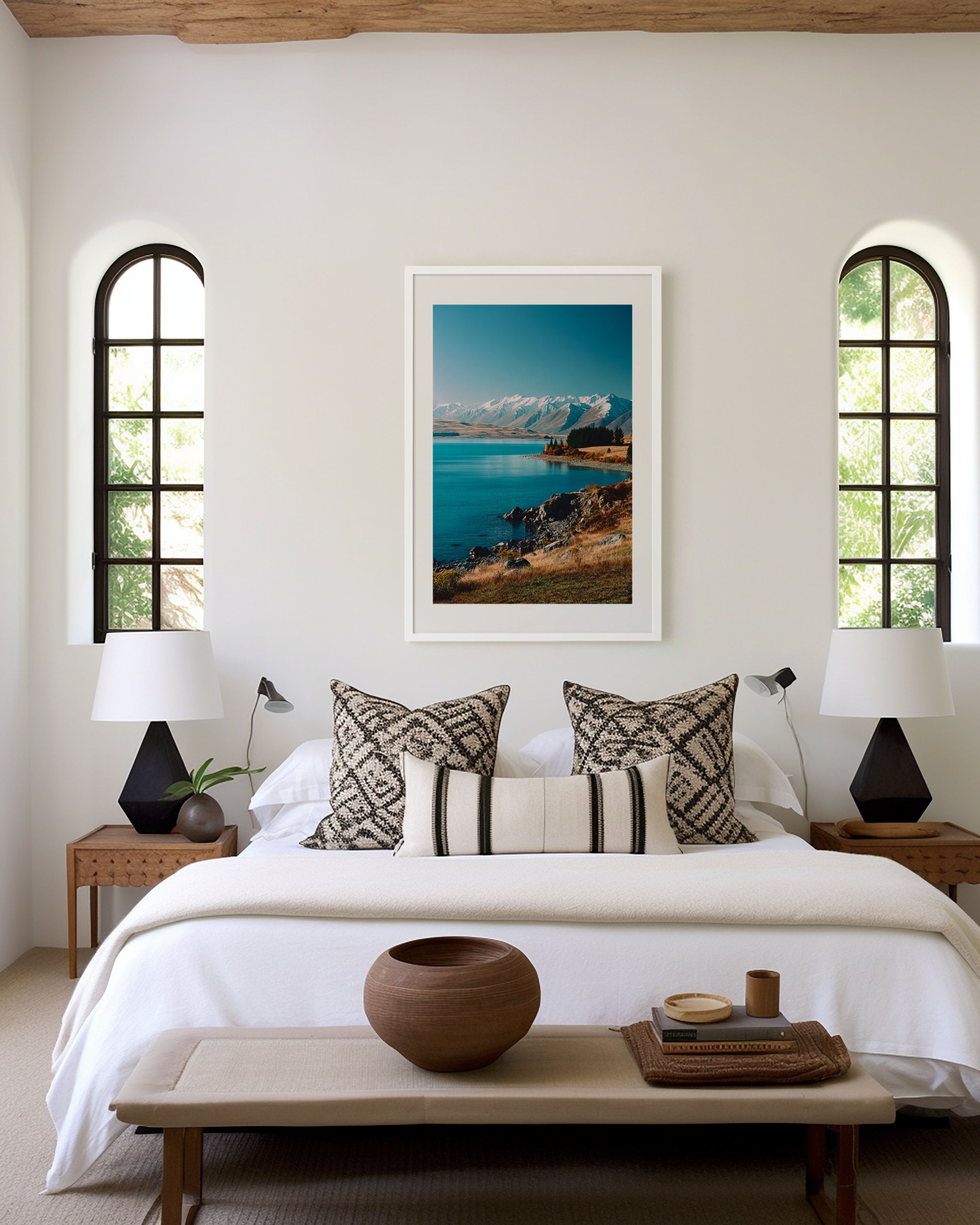 Lake Tekapo Daytime Wall Art Print | New Zealand South Island Photography | Southern Alps Turquoise Lake Landscape Poster | Mackenzie Basin Nature Print | NZ Home Decor