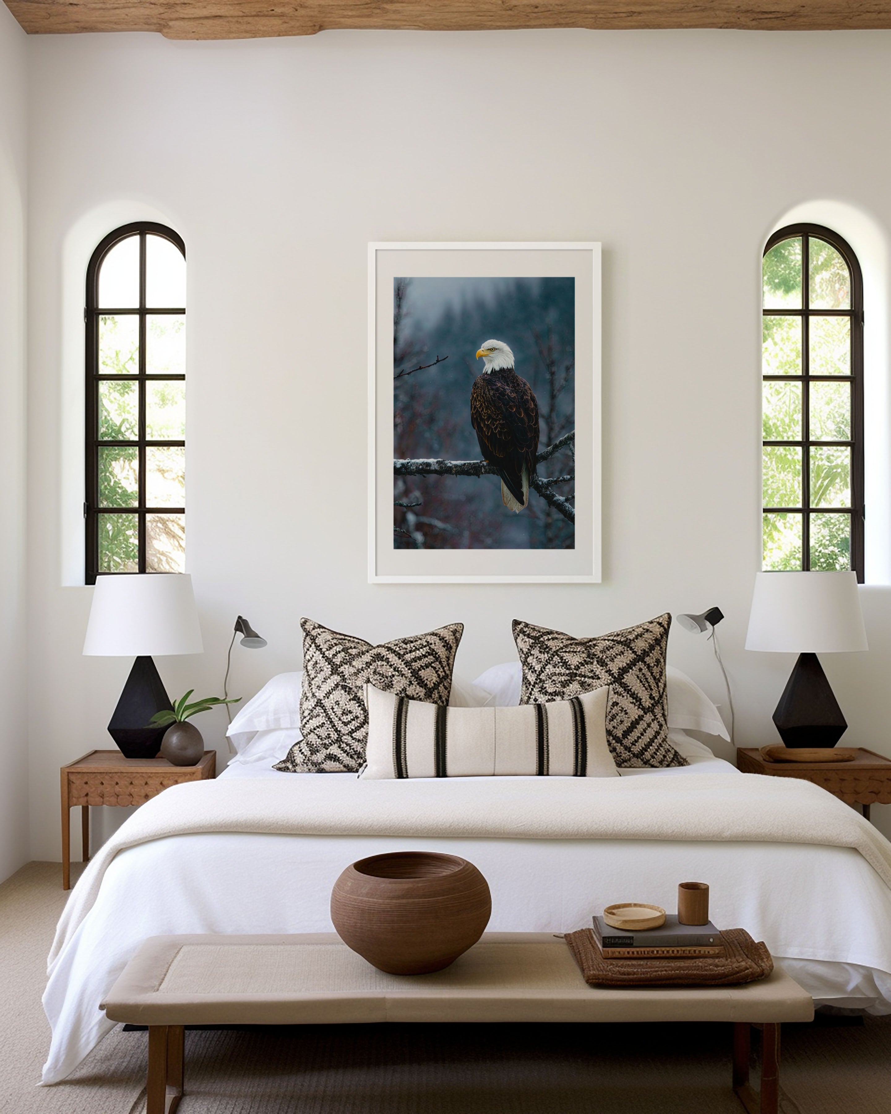 Bald Eagle Wall Art Print – Majestic Bird Canvas & Framed Winter Wildlife Photography Decor