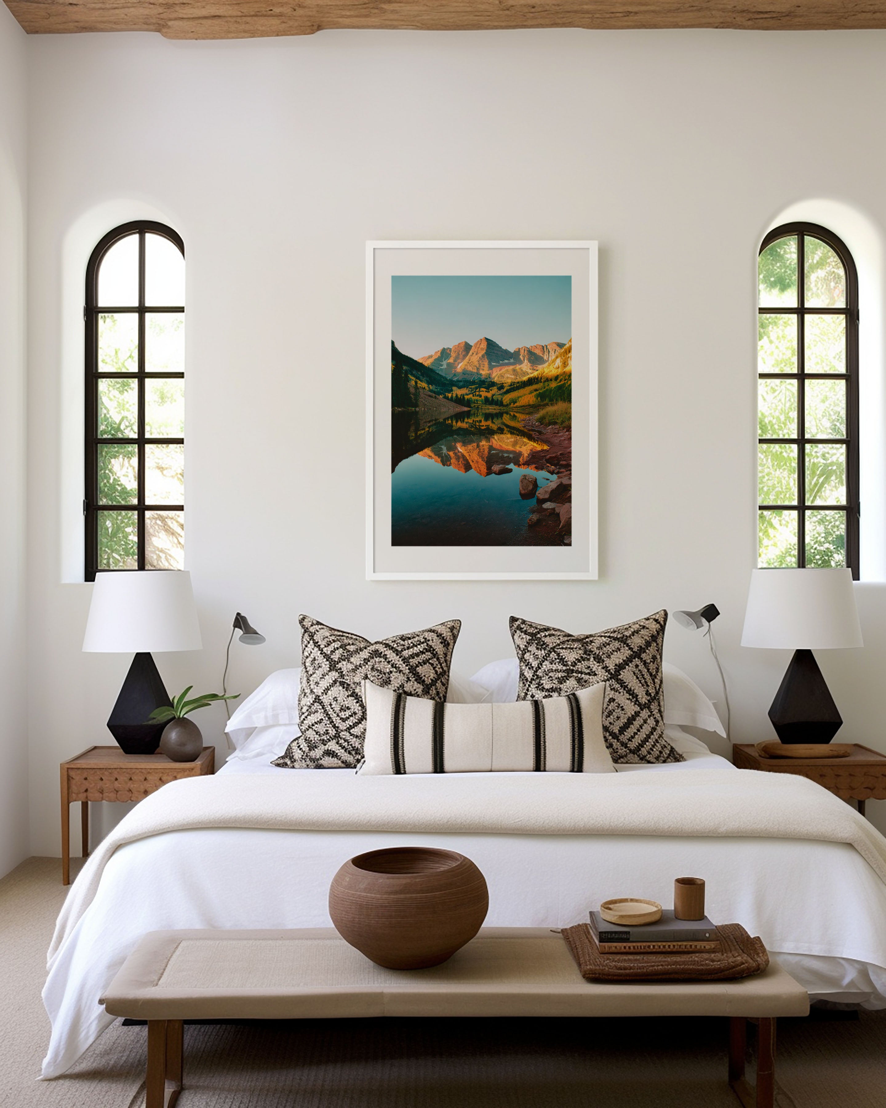 Maroon Bells Reflection Wall Art Print | Aspen Mountain Lake Canvas
