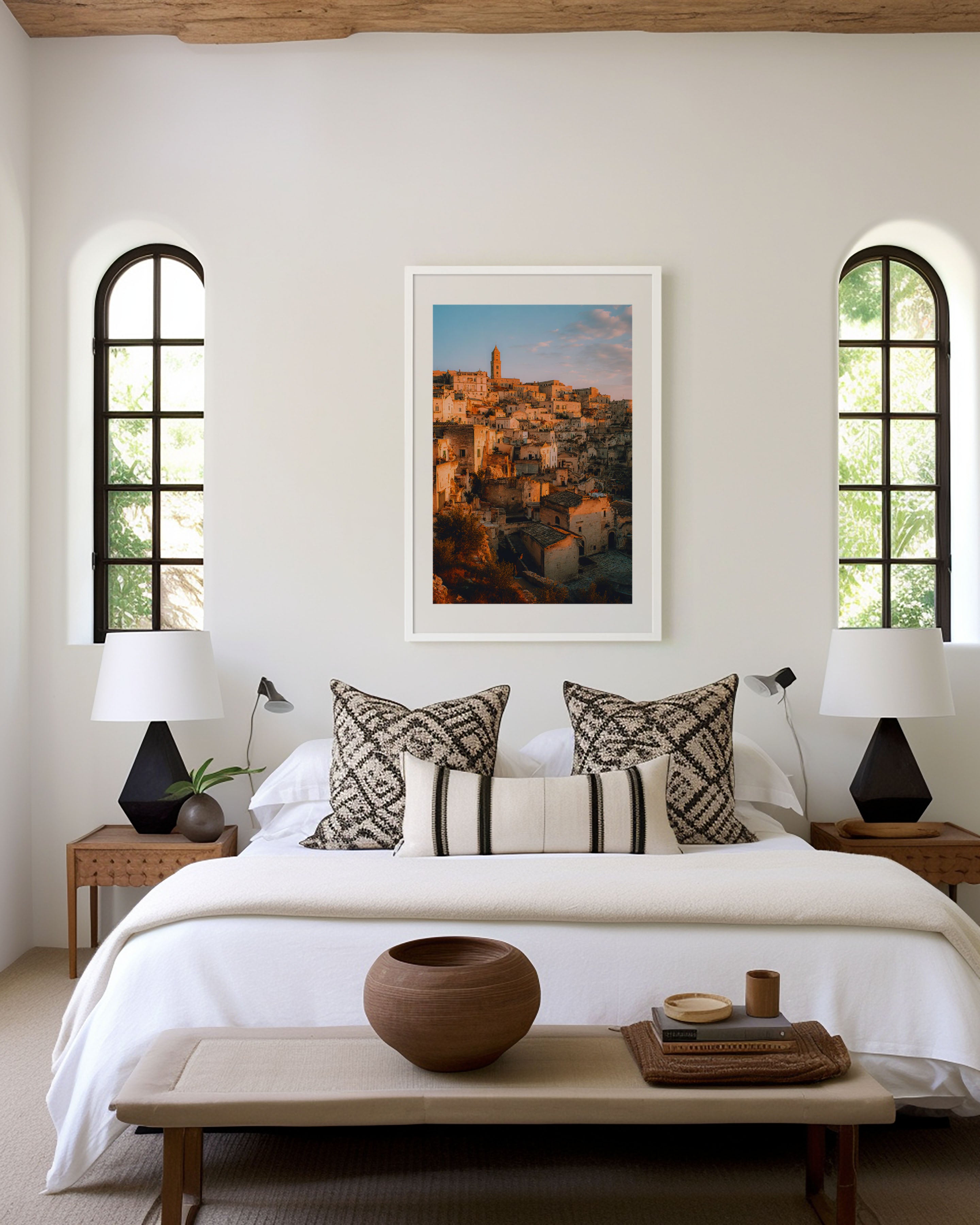 Matera Italy Sassi Sunset Wall Art | Historic Stone City Canvas Print