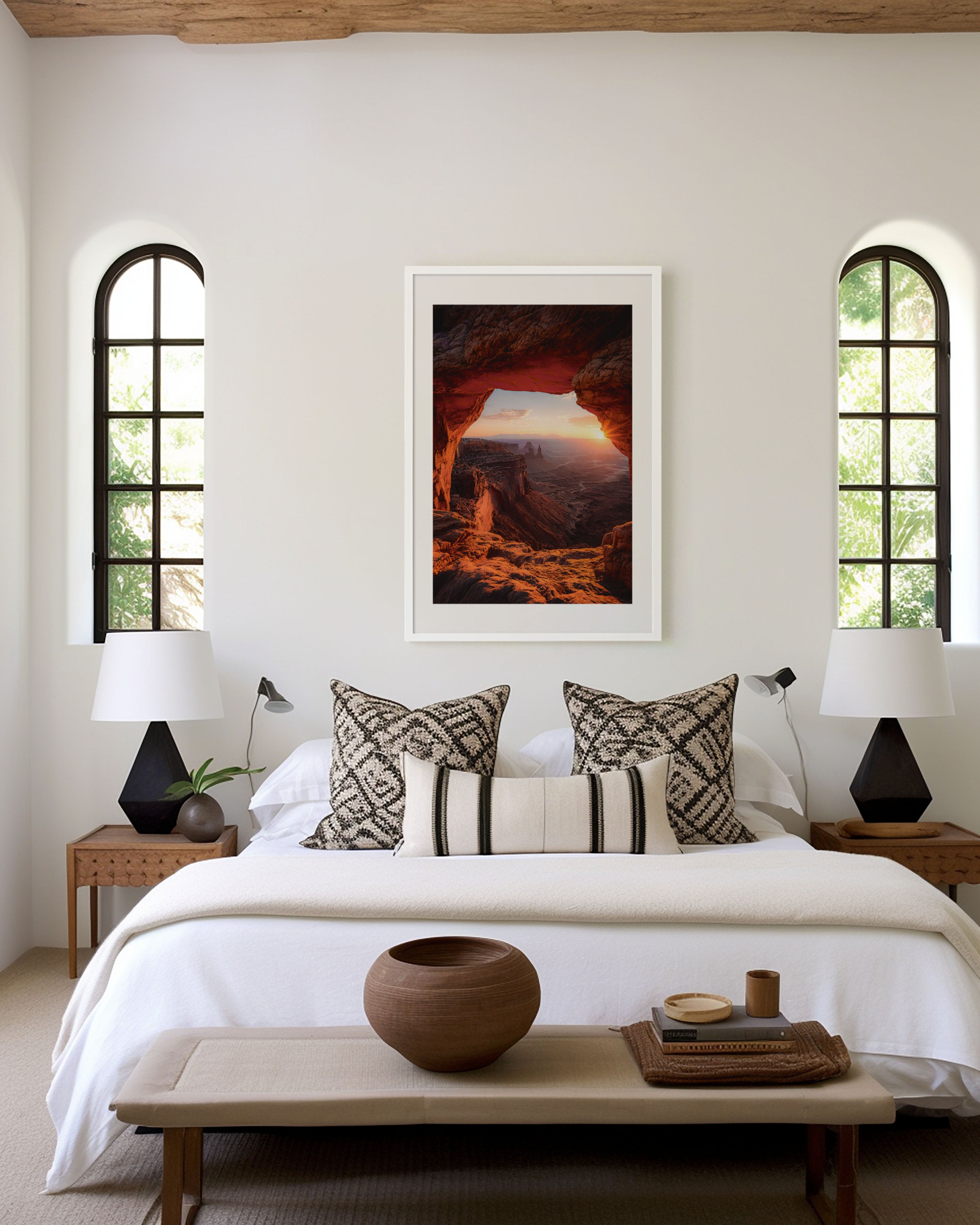 Mesa Arch Sunrise Wall Art Print | Canyonlands Utah Photography | Southwest Desert Rock Arch Sunburst Poster