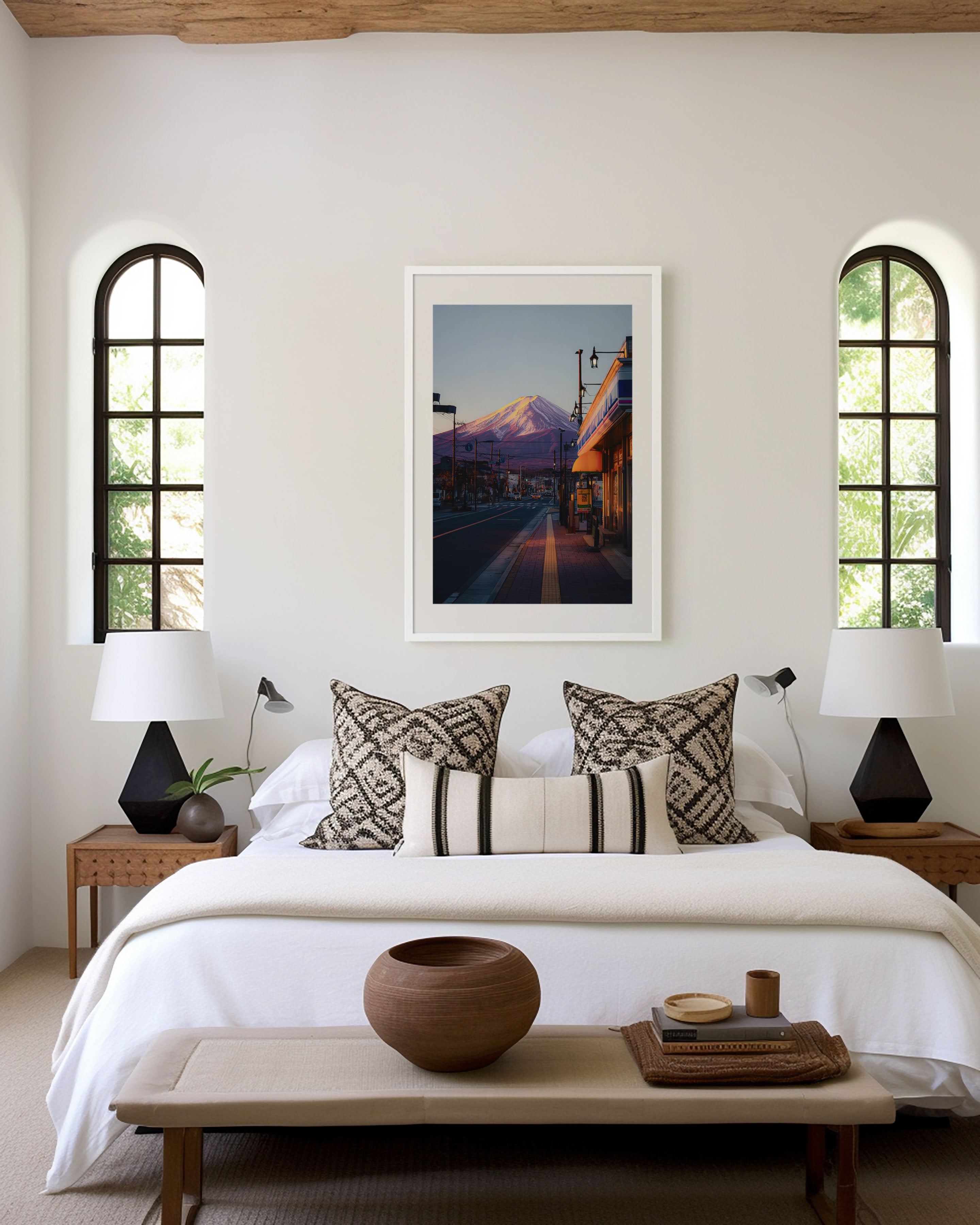 Mount Fuji from Fujiyoshida | Japan Street View Wall Art Print