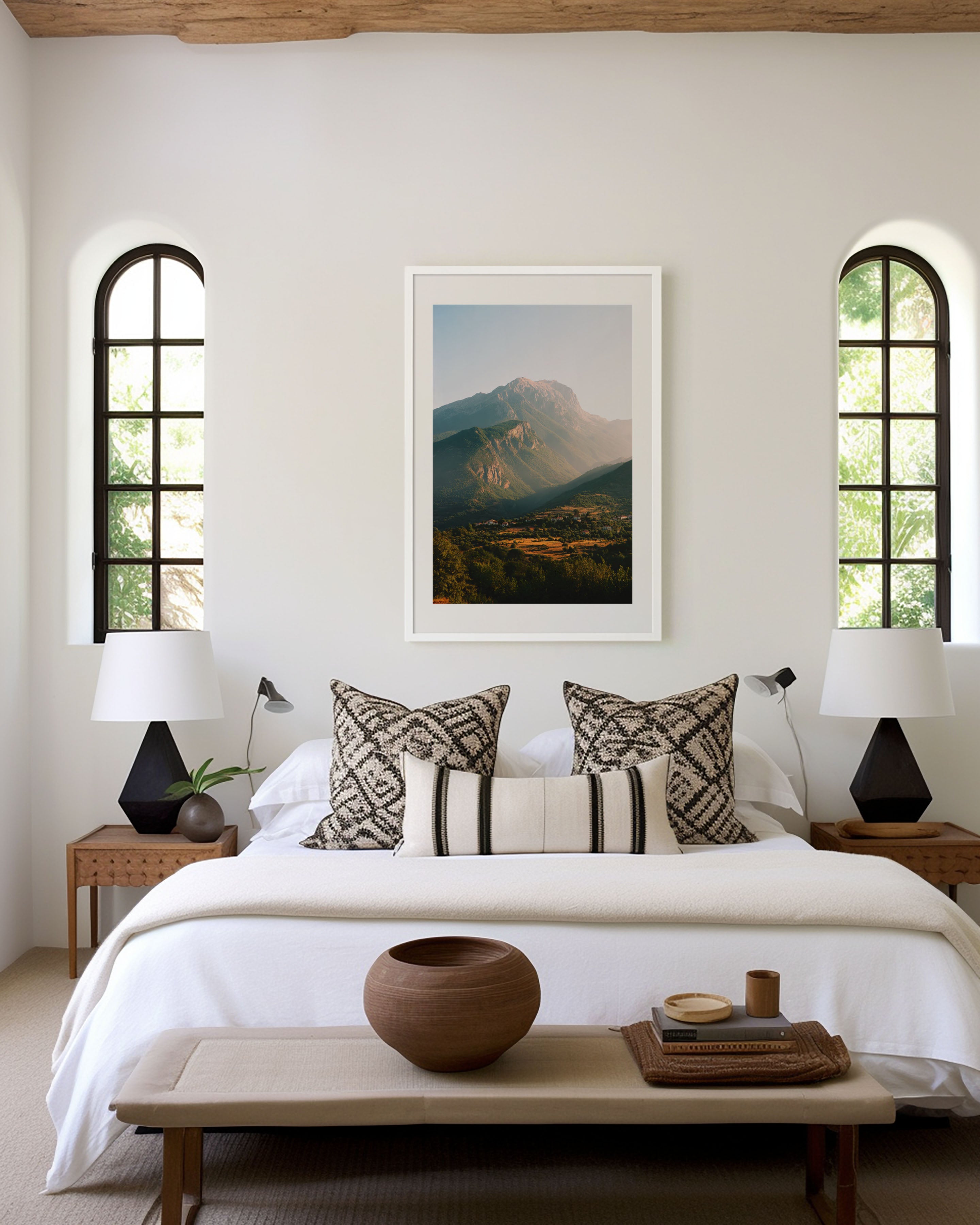 Mount Olympus Greece Wall Art Print | Greek Mountain Village Sunset Photography | Thessaly Travel Poster | Mediterranean Nature Home Decor