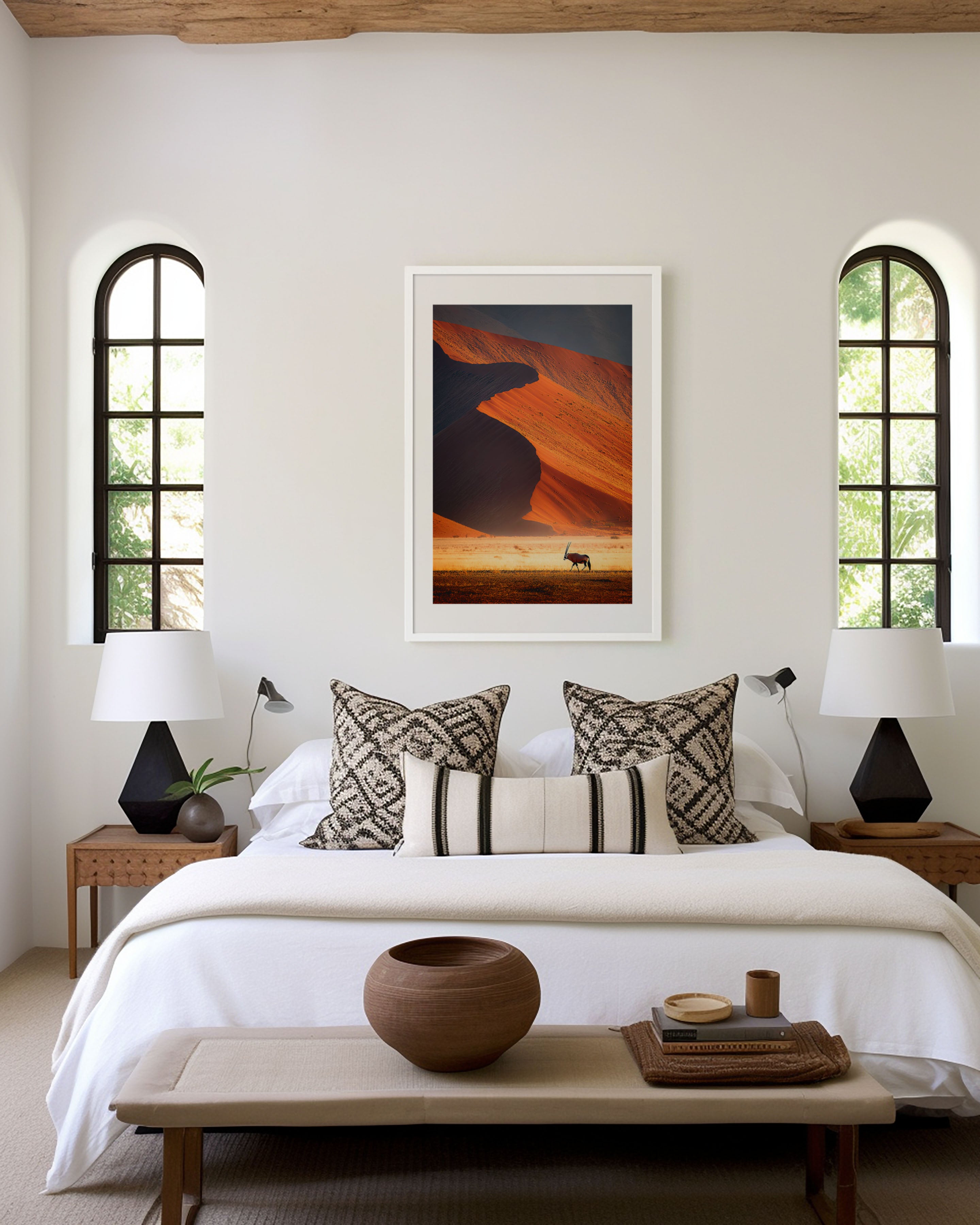 Namibia Oryx Desert Dunes Wall Art Print | African Wildlife Photography | Sossusvlei Nature Home Decor