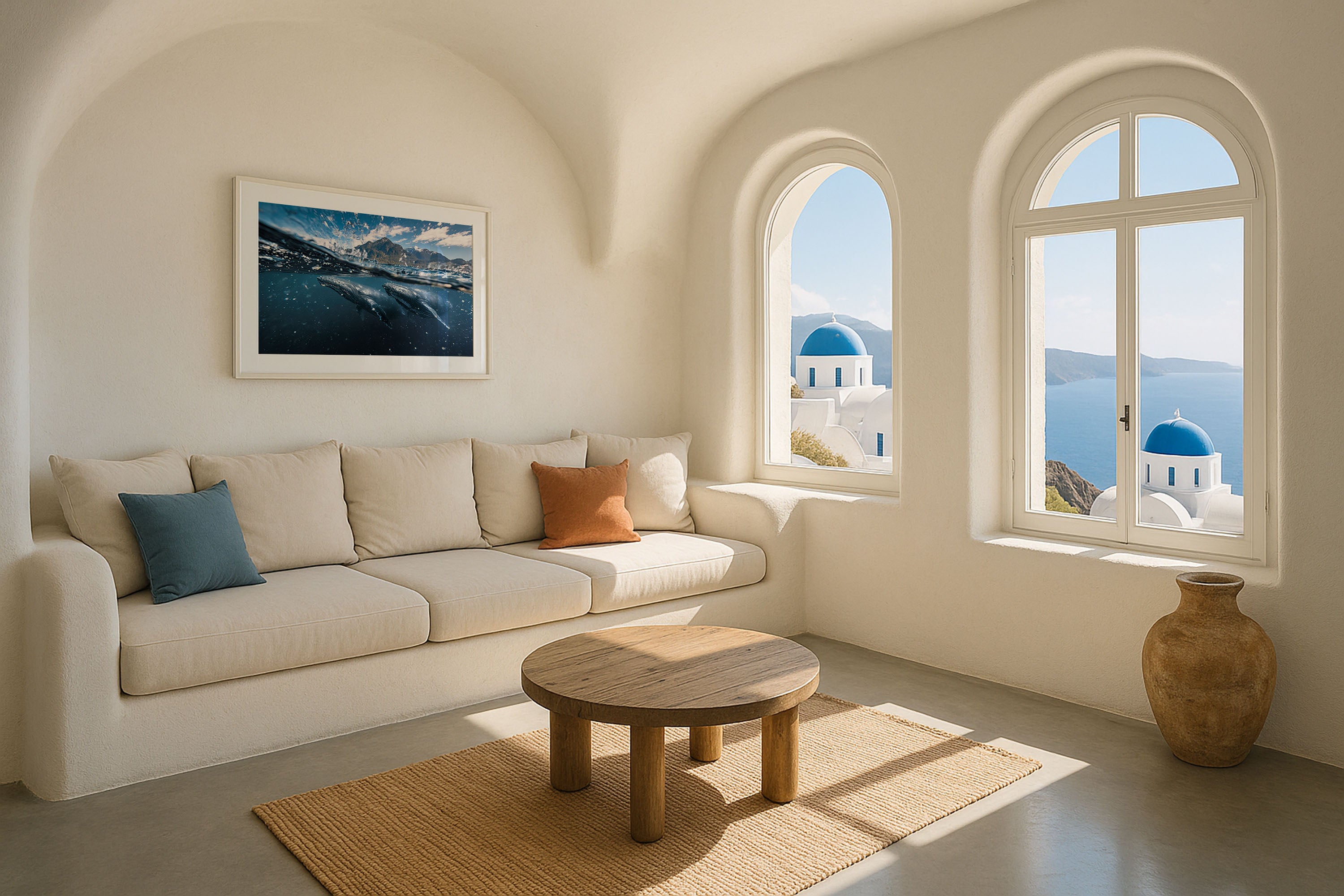 Ocean Giants – Humpback Whales Beneath the Surface Wall Art Print