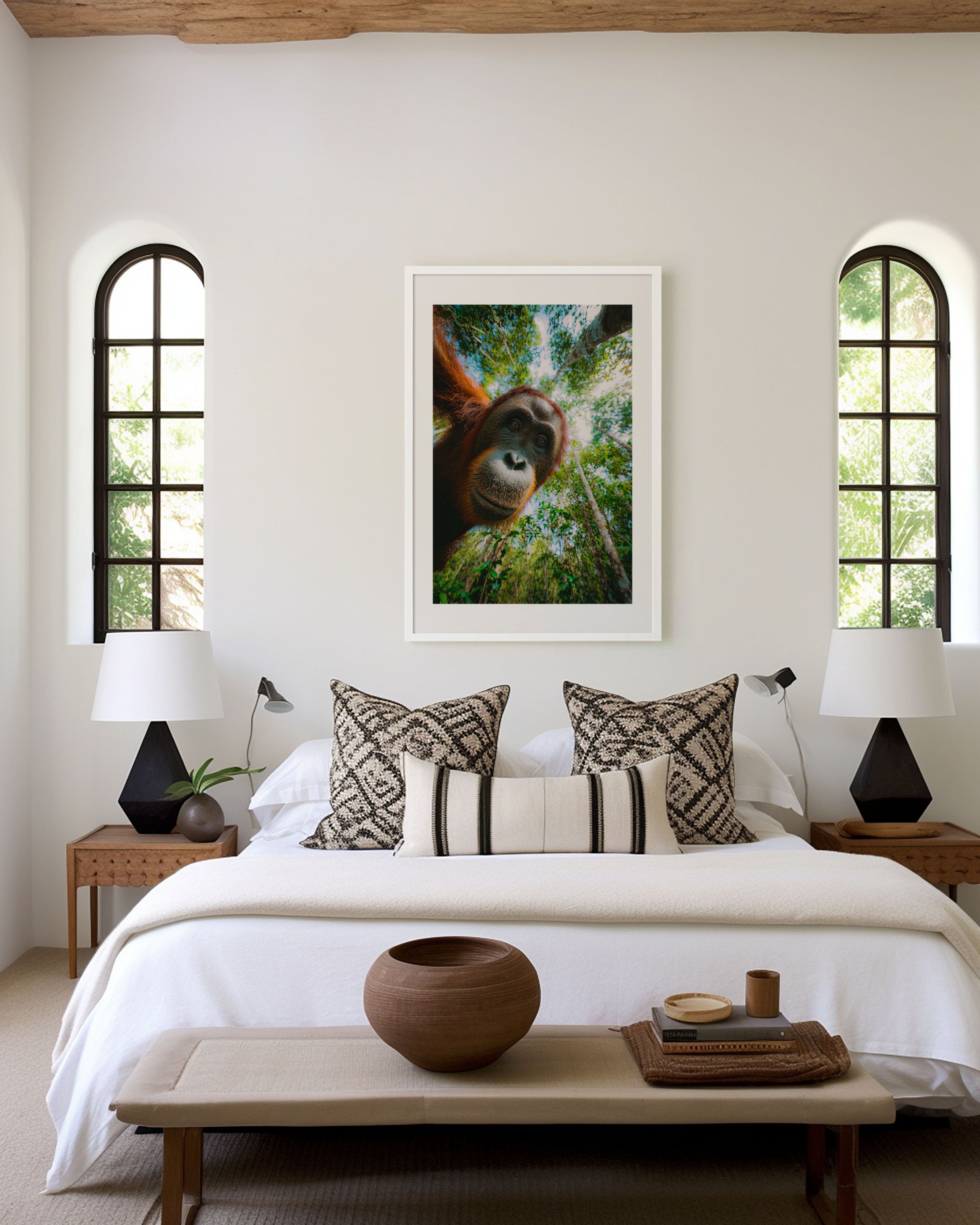 Orangutan Wall Art Print – Jungle Wildlife Canvas & Framed Tropical Animal Photography Decor
