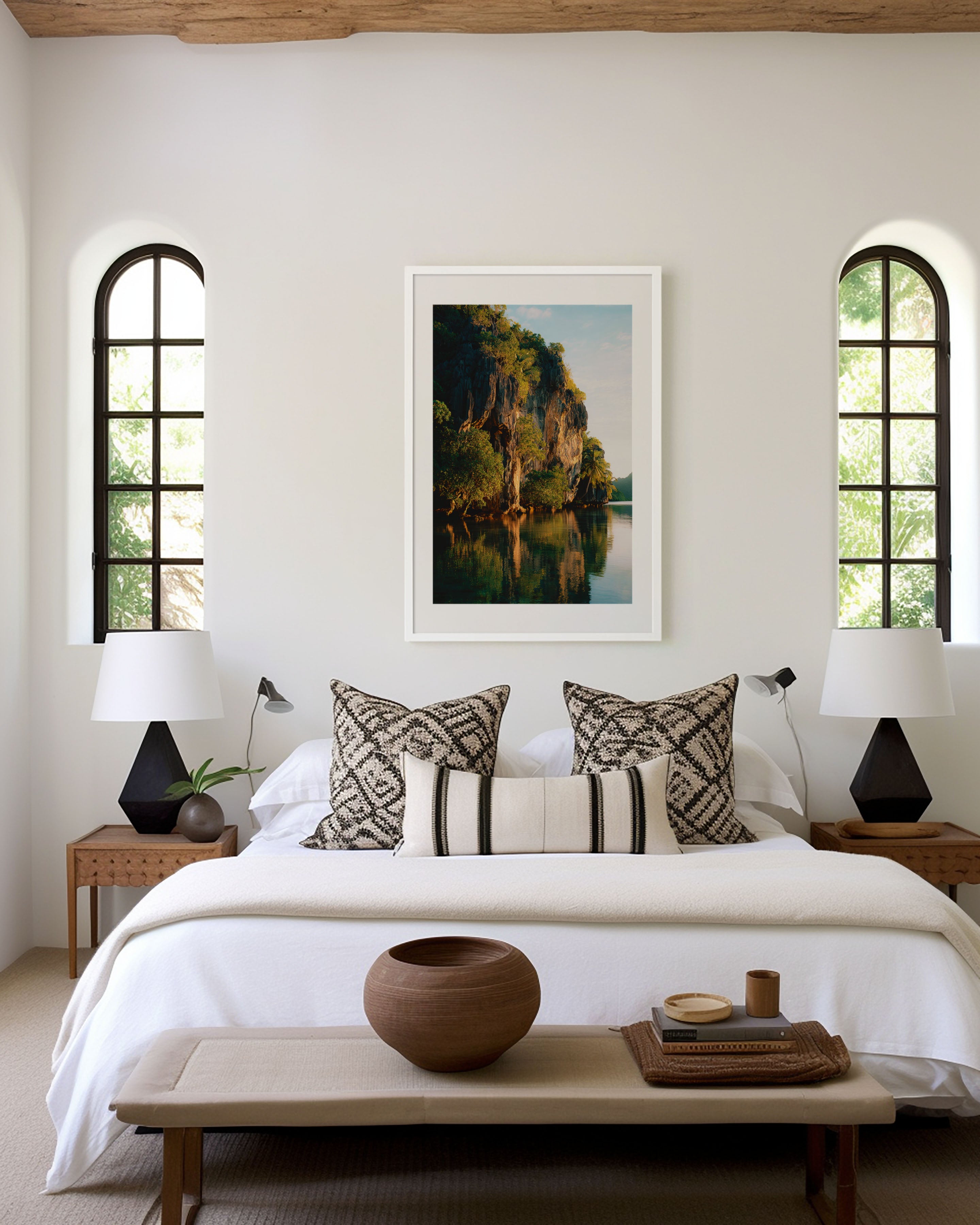 Palawan Limestone Cliffs Wall Art Print | El Nido Philippines Jungle Lagoon Photography | Southeast Asia Travel Poster | Tropical Home Decor