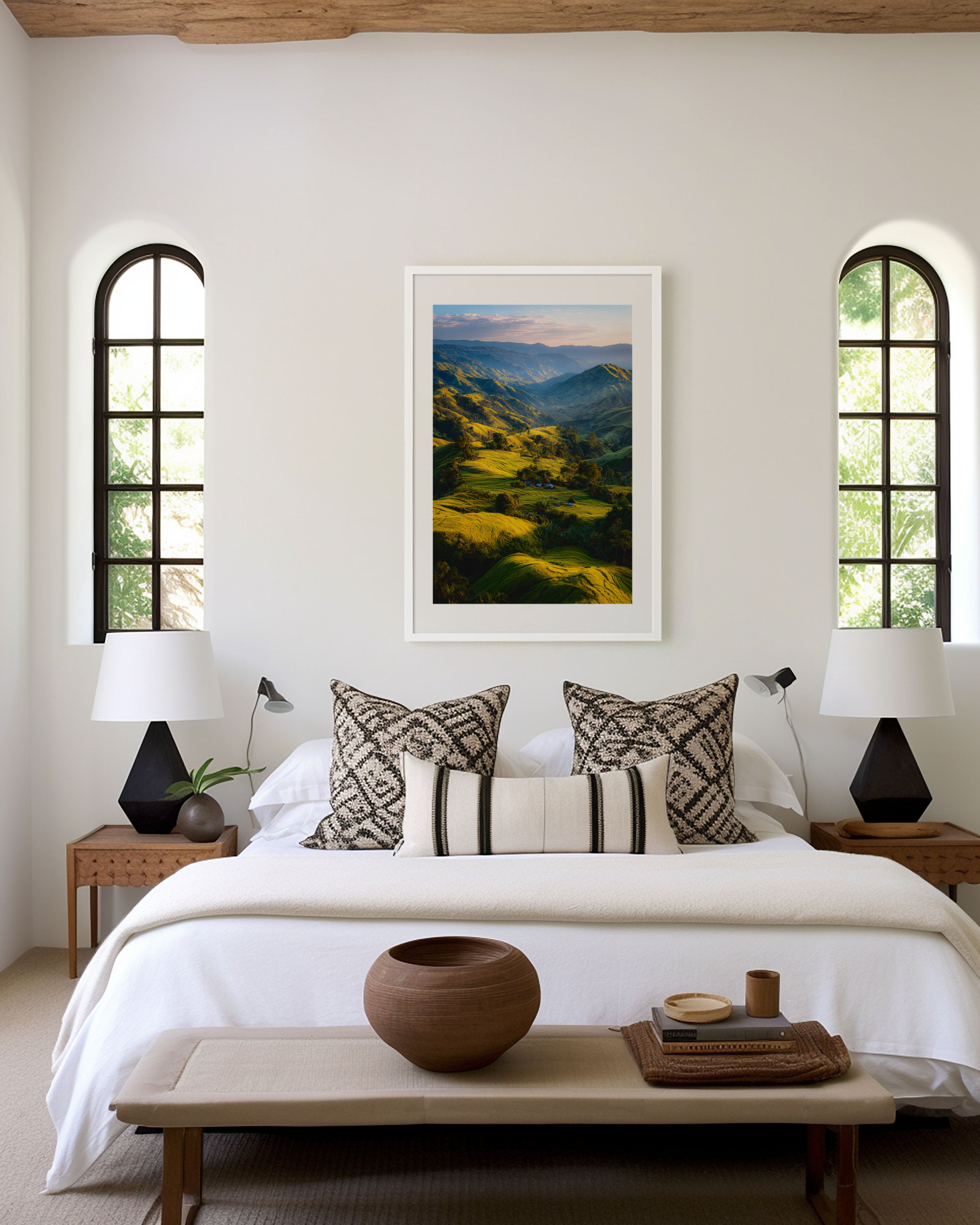 Papua New Guinea Highlands Green Valley Sunset Wall Art Print | Pacific Island Landscape Photography | Tropical Nature Home Decor