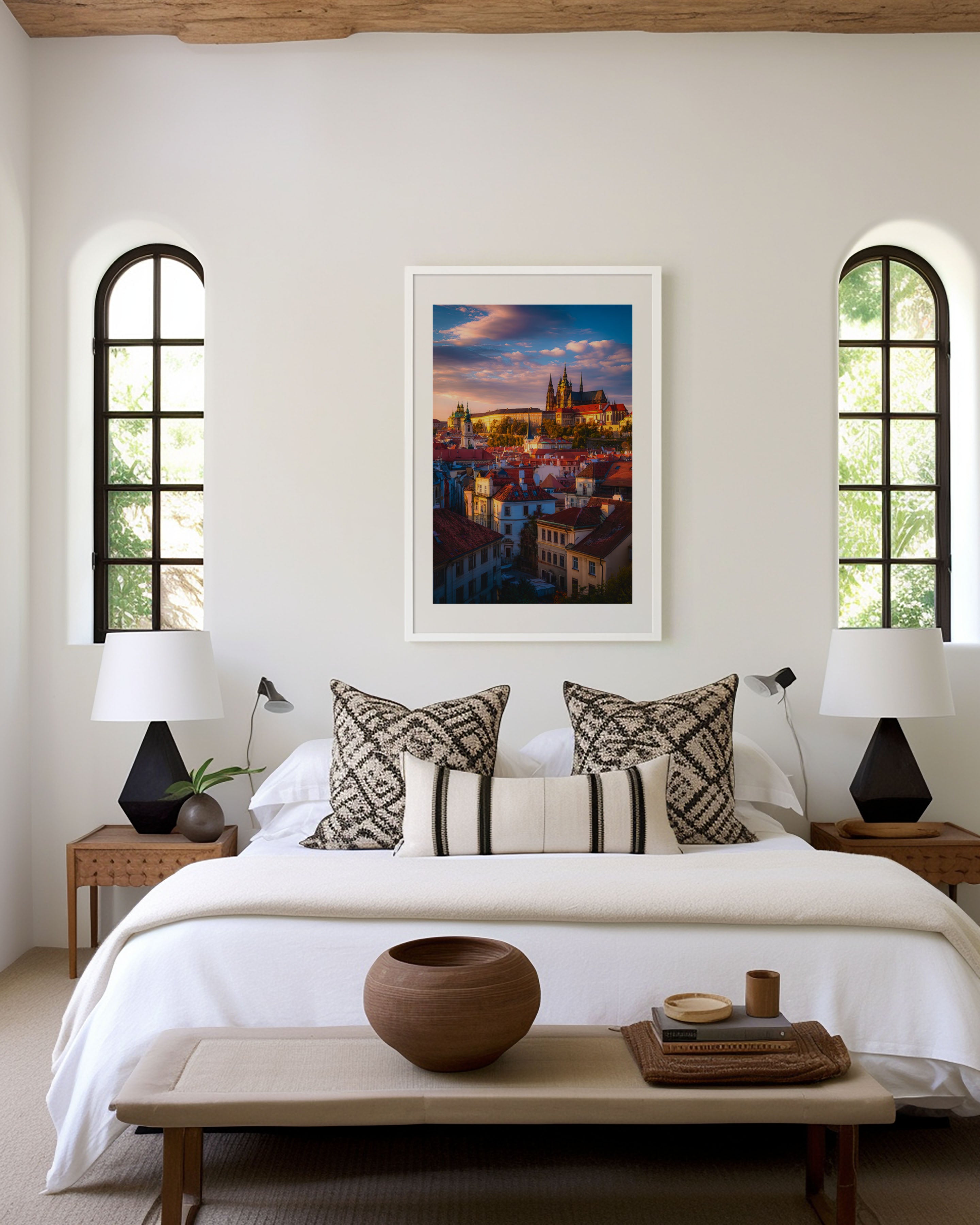 Prague Castle at Sunset | Czech Republic Travel Wall Art Print