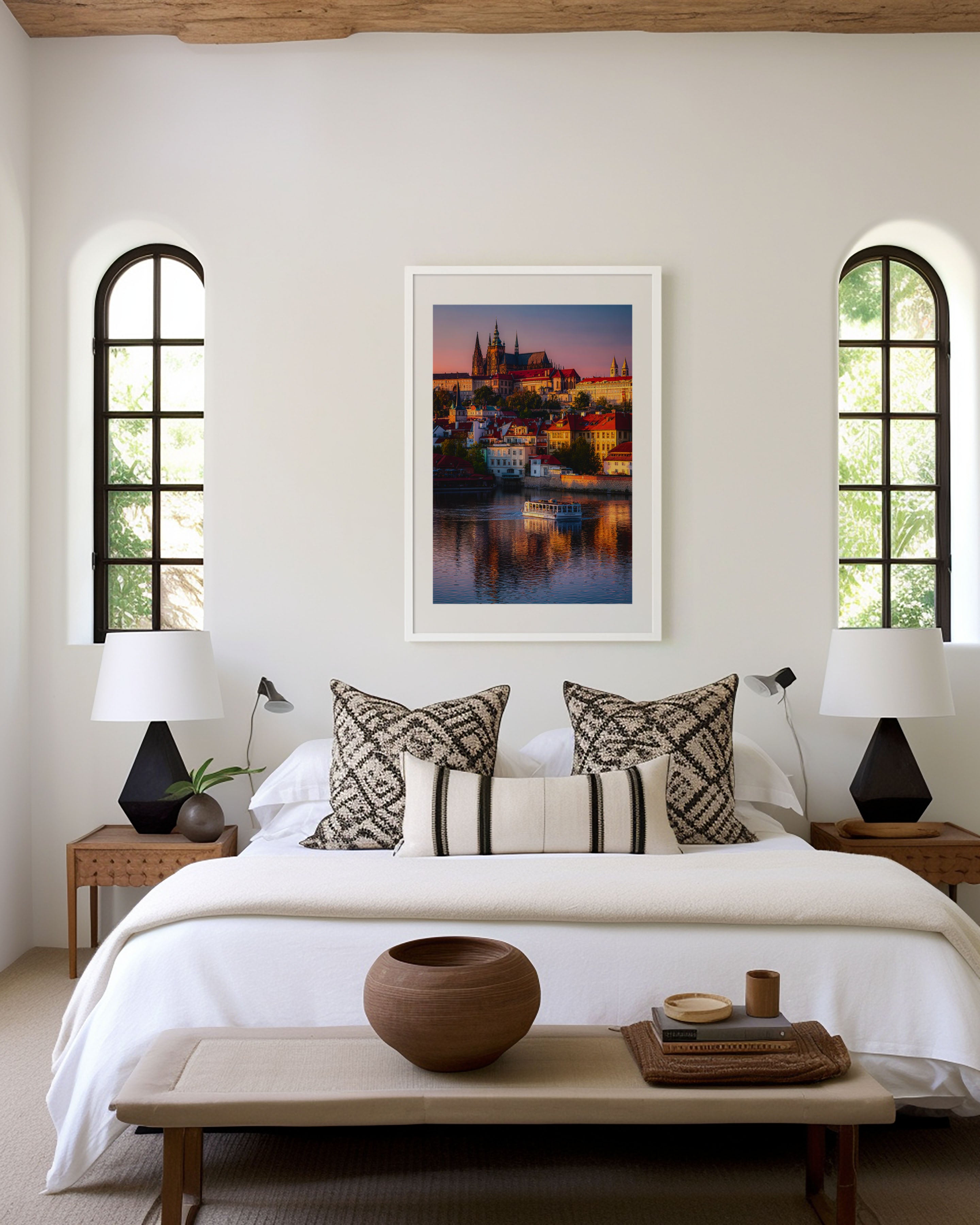 Prague Castle from the Vltava | River Cruise Sunset Wall Art Print
